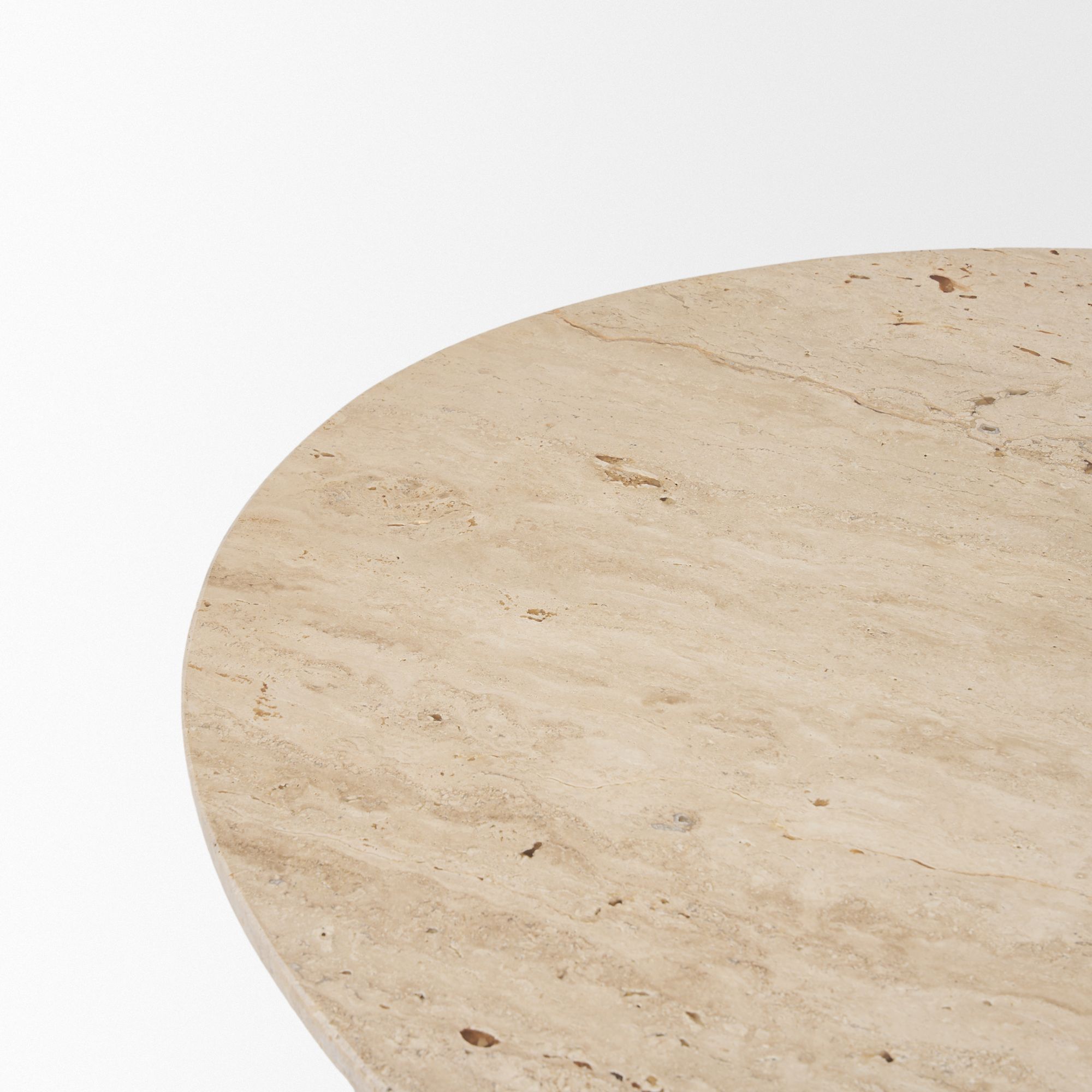 Mercana - Syona Travertine and Mango Wood leg Oval Coffee table