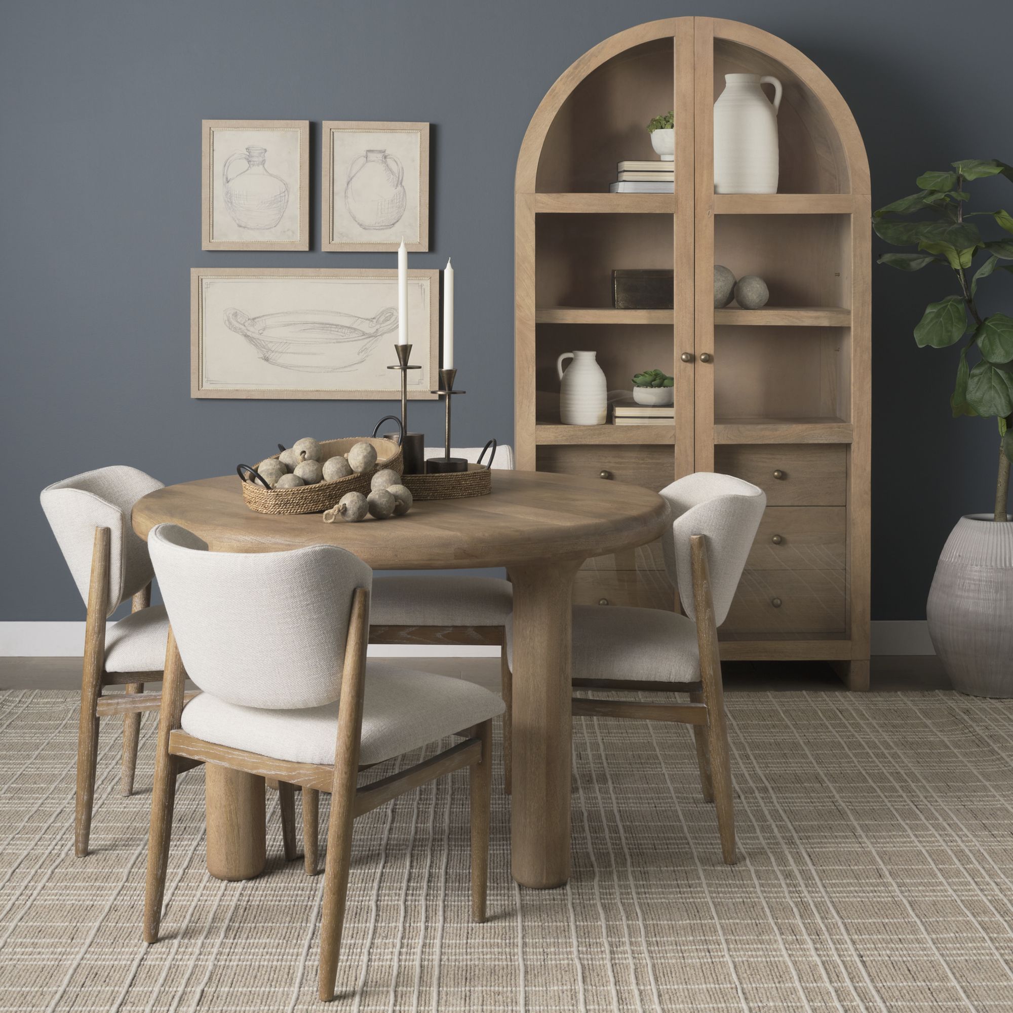 Mercana Soma Round Dining Table - Light Brown