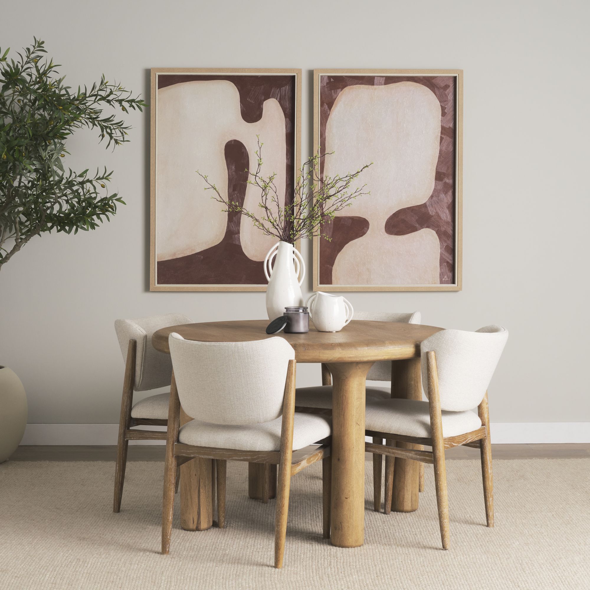 Mercana Soma Round Dining Table - Light Brown