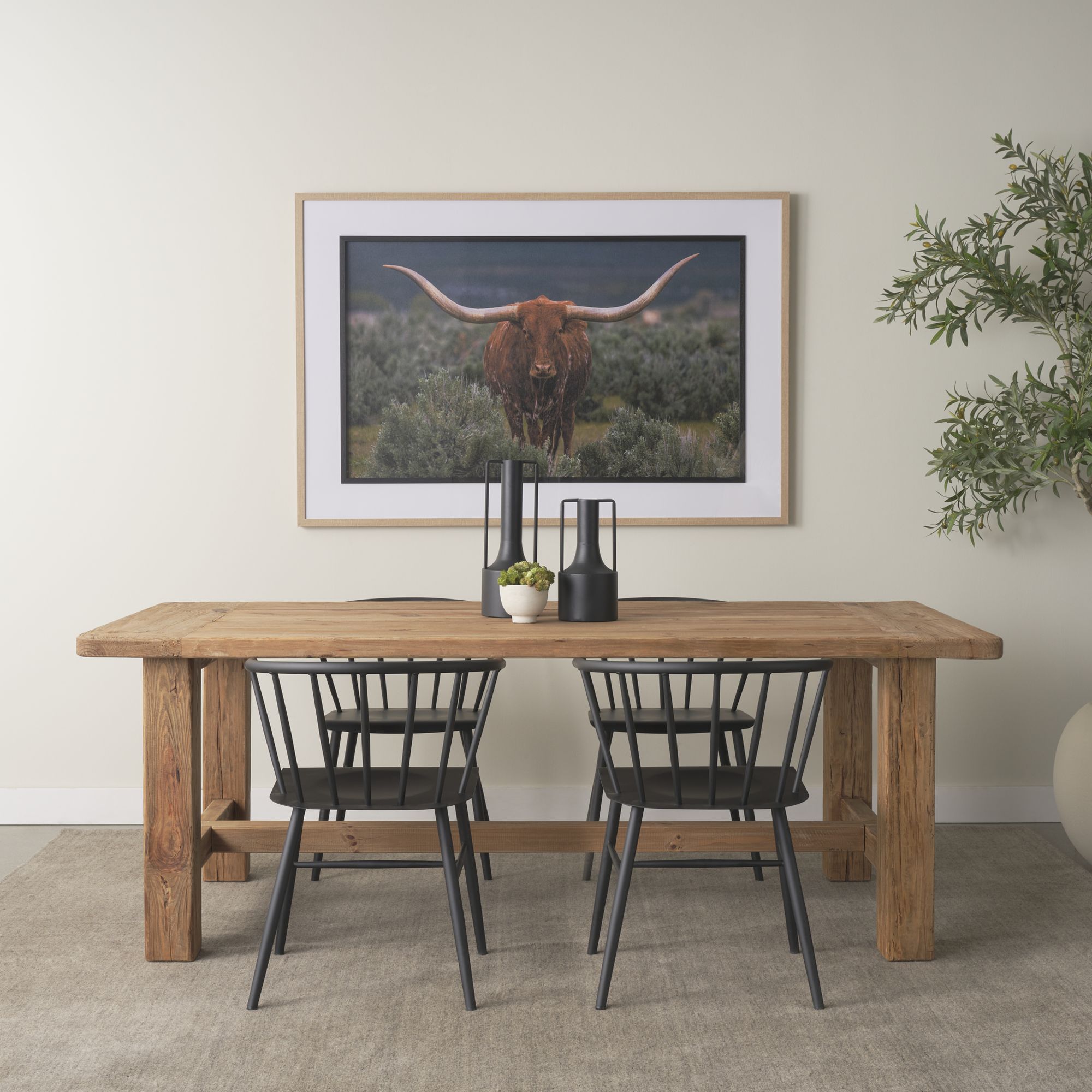 Mercana Stetson 84" Rectangular Dining Table - Brown