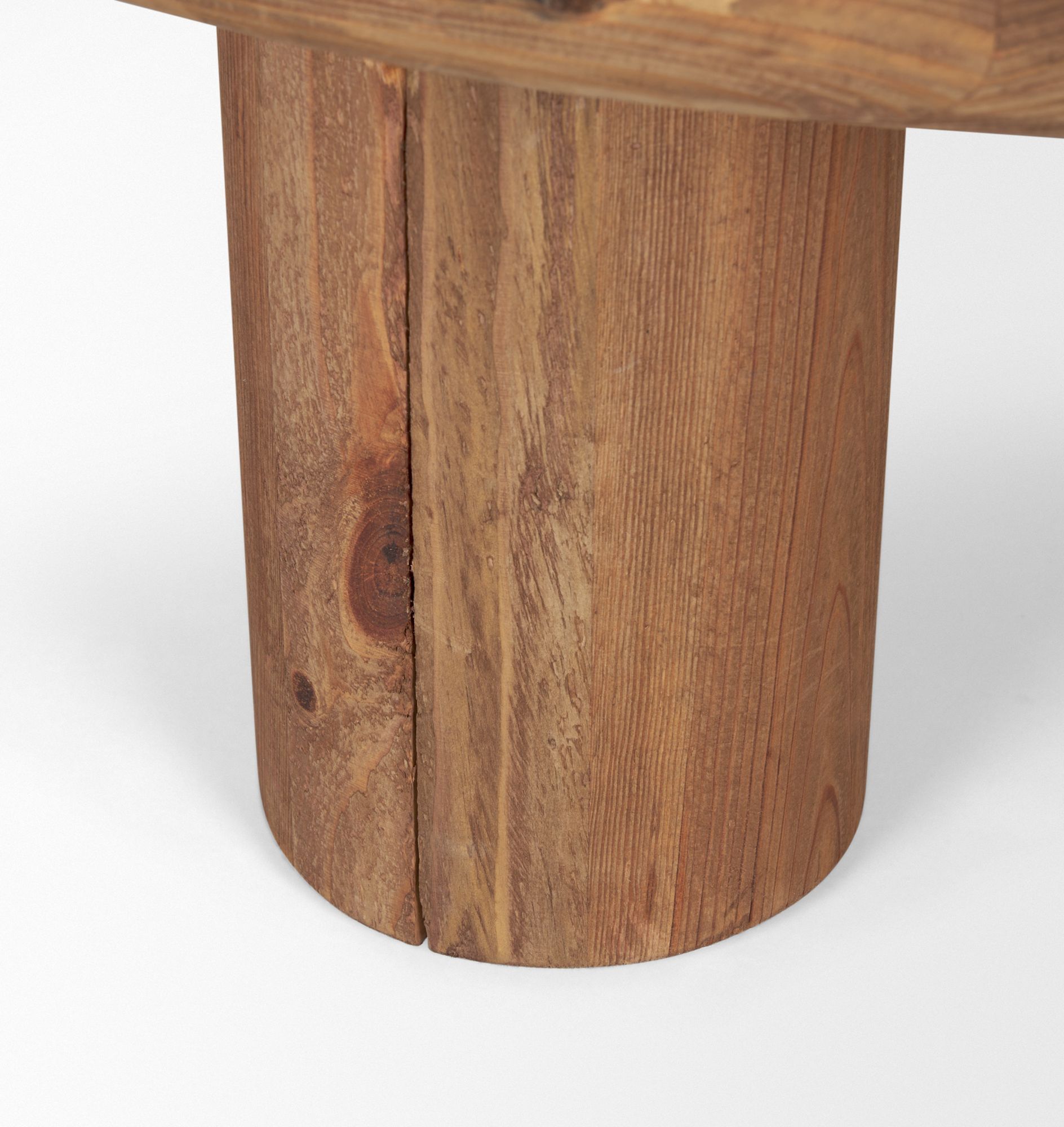 Mercana - Tucson Natural Wood with Round Black Oak Top Coffee Table