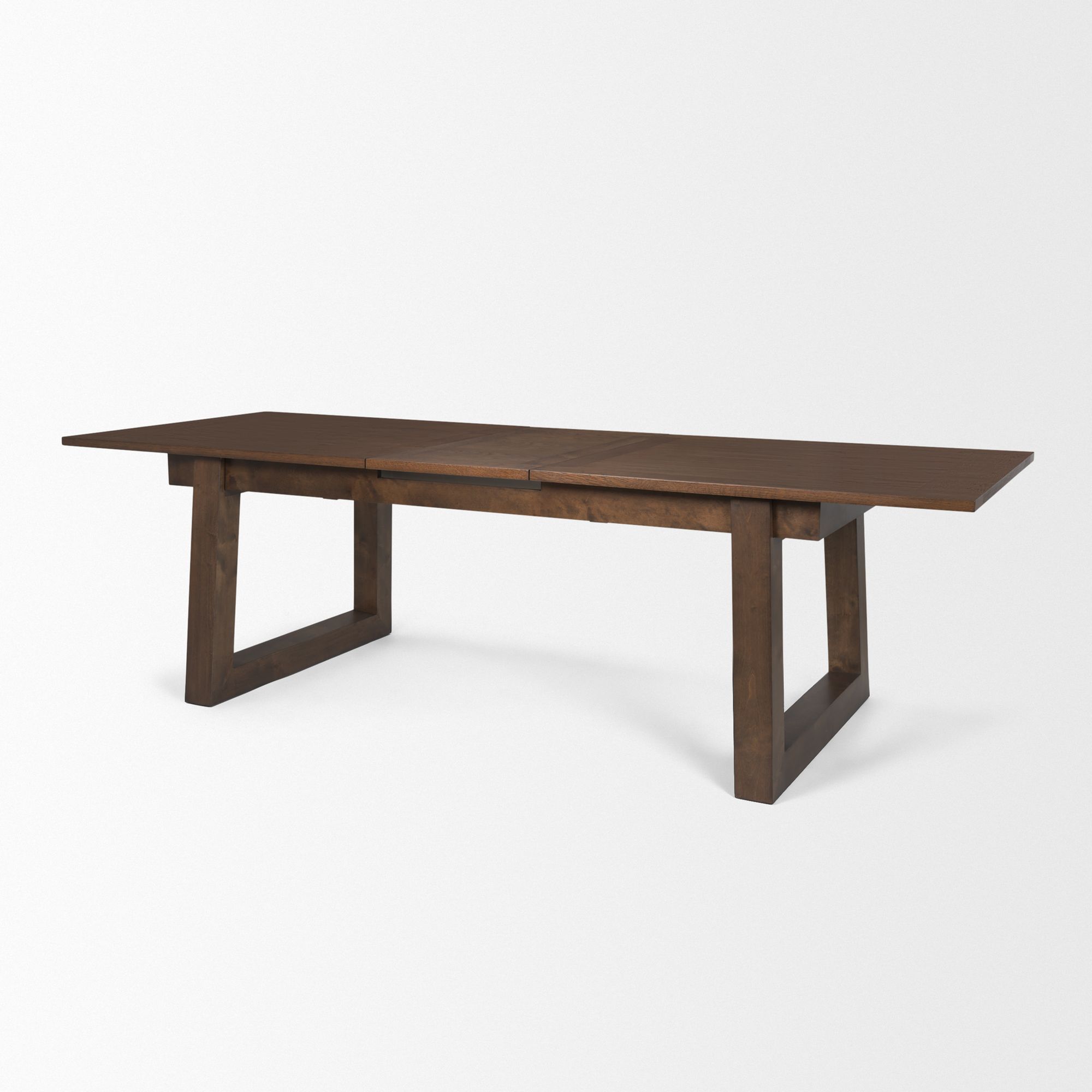 Mercana - Takota Rectangular Dining Table with Birch Wood Legs Extendable in Brown, Wood