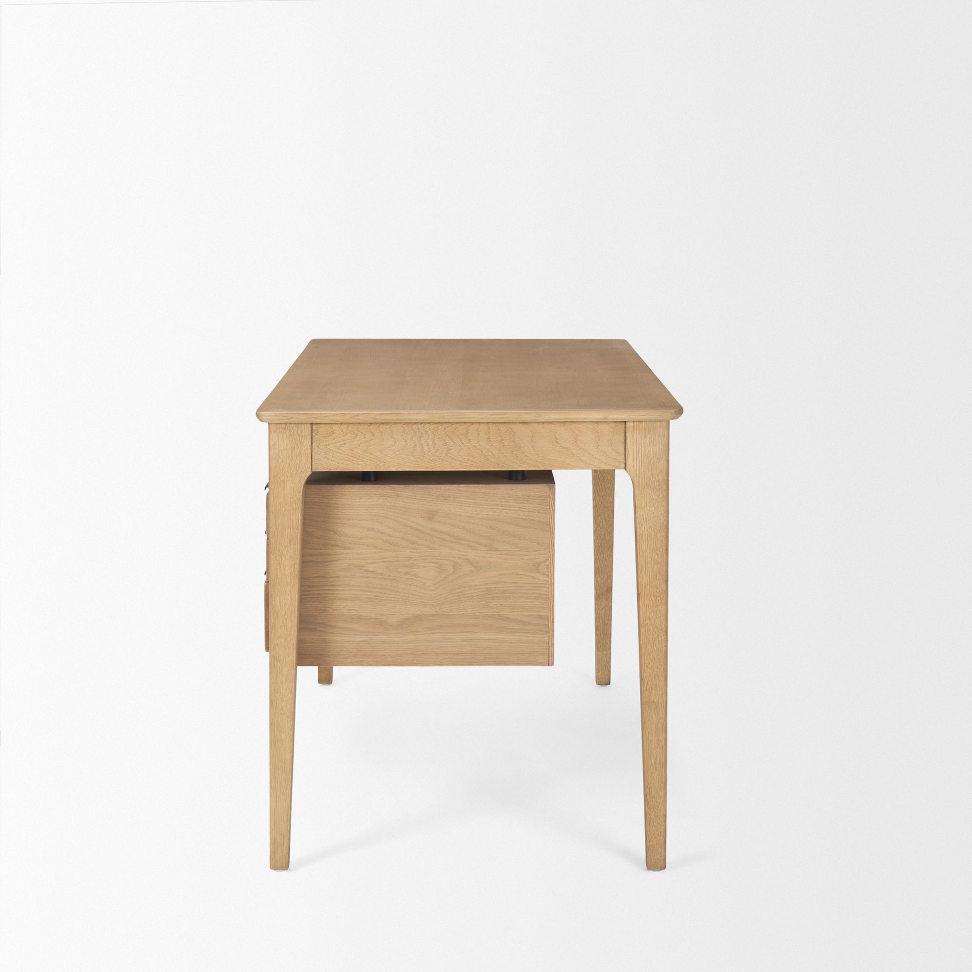 Mercana - Tino Light Brown Oak Wood with 4 Drawers Desk