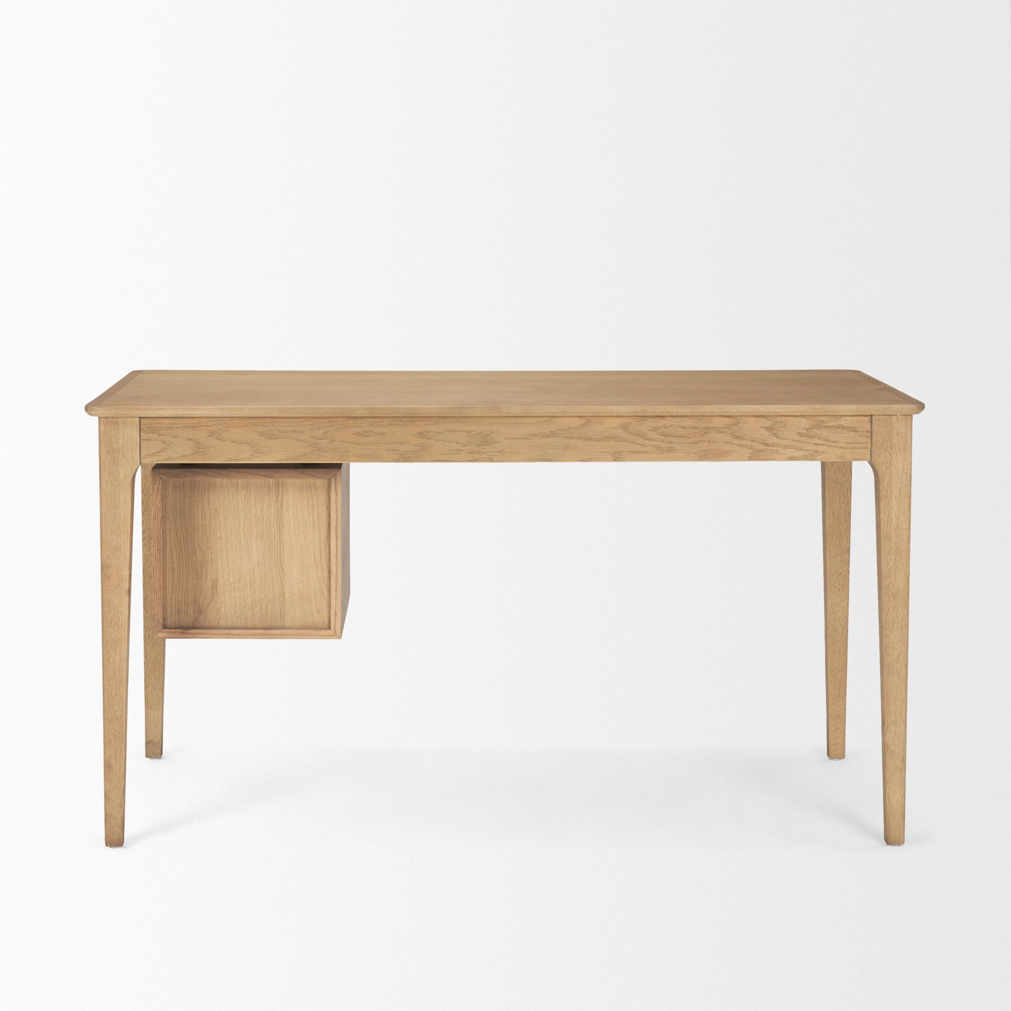 Mercana - Tino Light Brown Oak Wood with 4 Drawers Desk