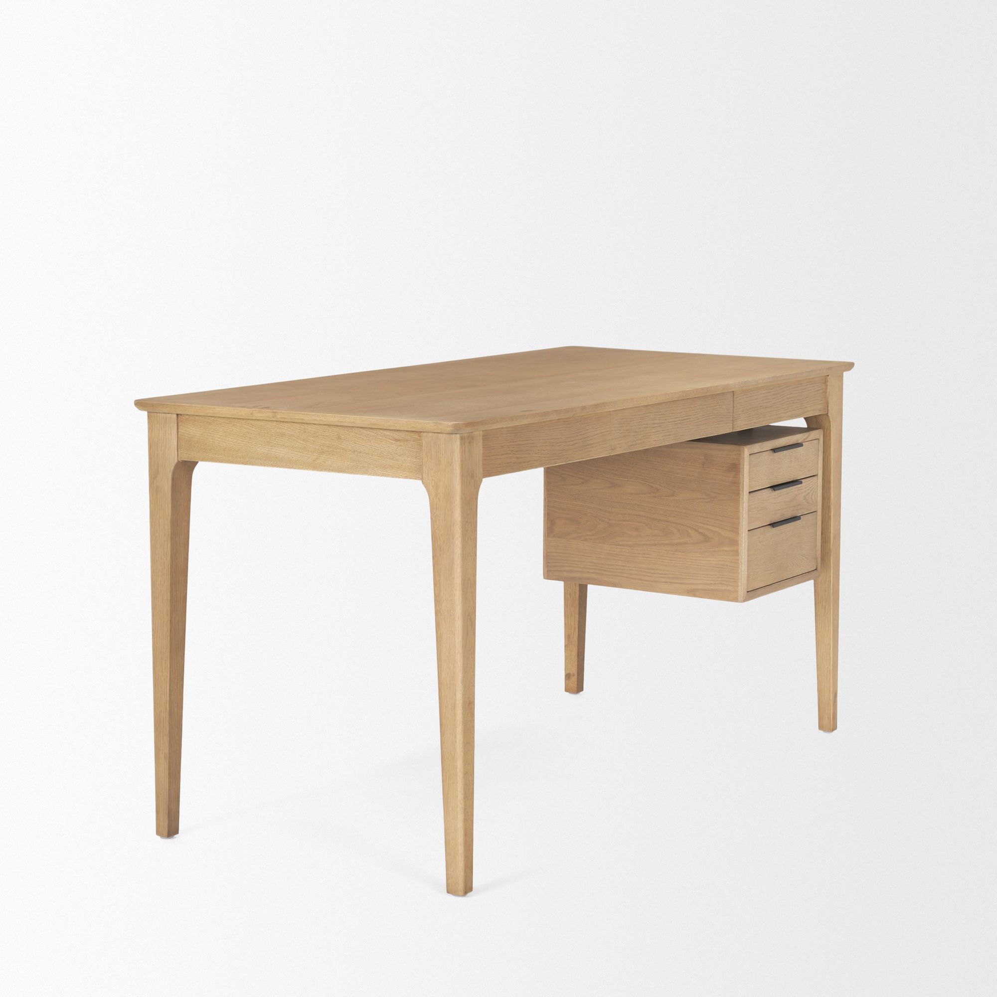 Mercana - Tino Light Brown Oak Wood with 4 Drawers Desk