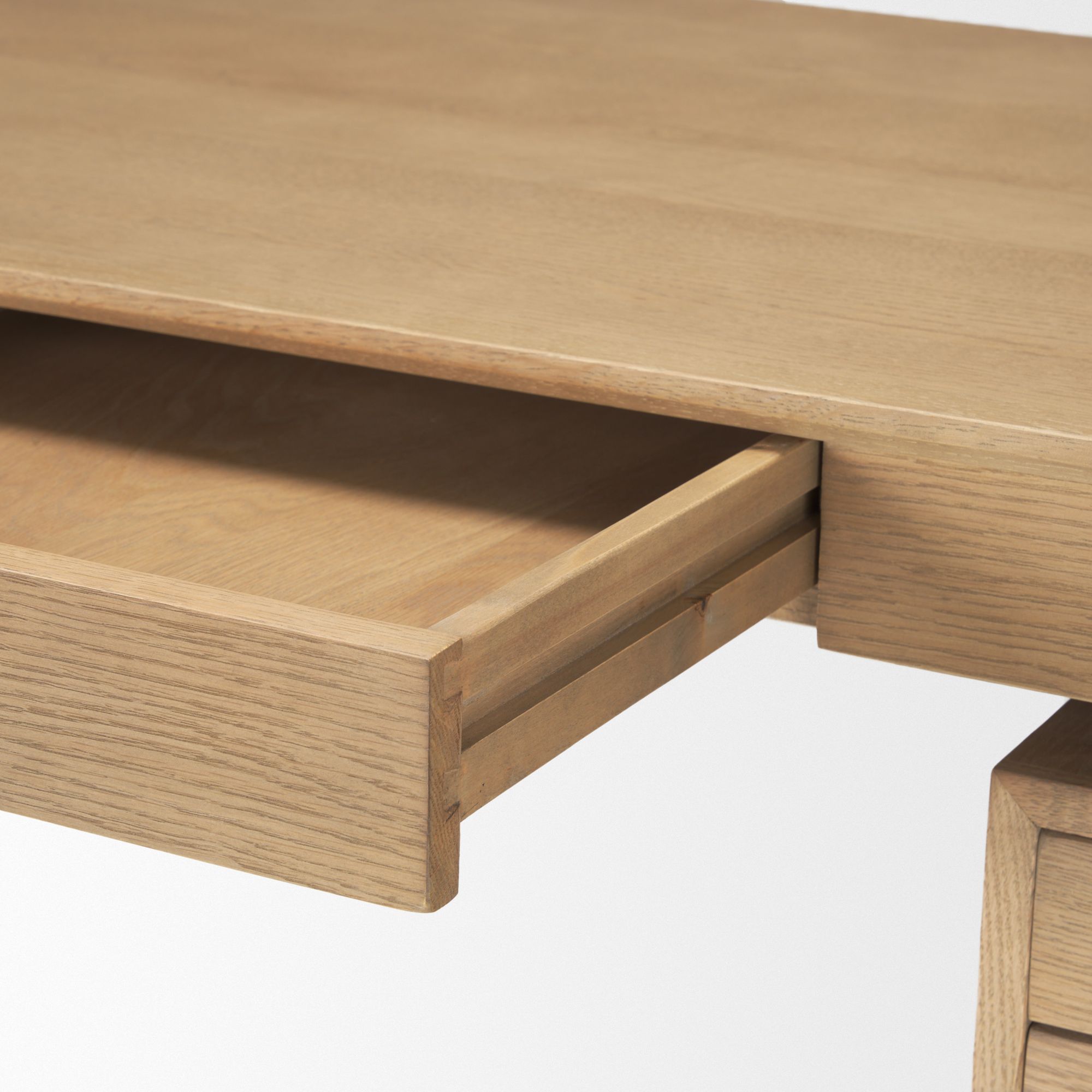 Mercana - Tino Light Brown Oak Wood with 4 Drawers Desk