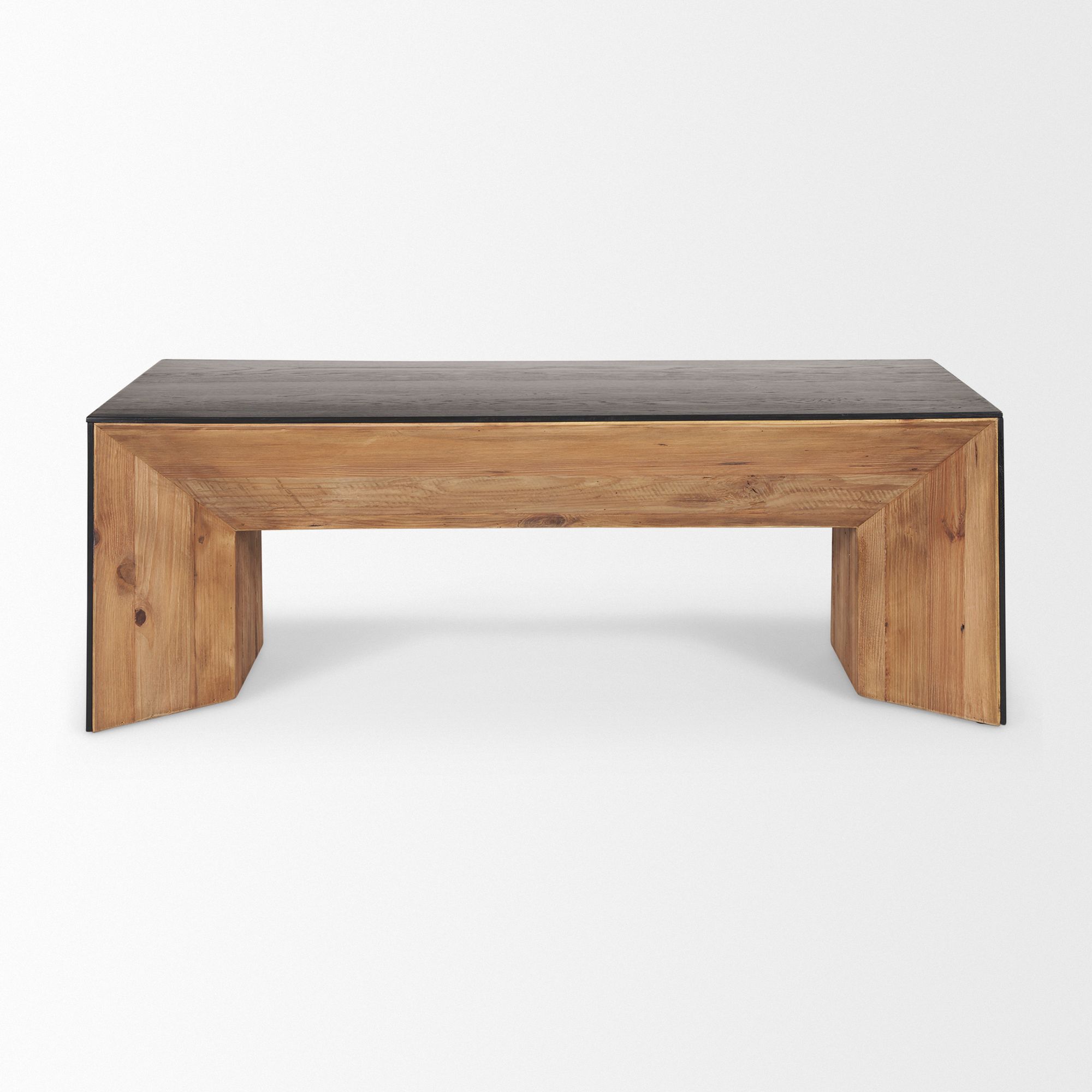 Mercana - Tabor Natural Wood with Black Oak Waterfall Coffee Table