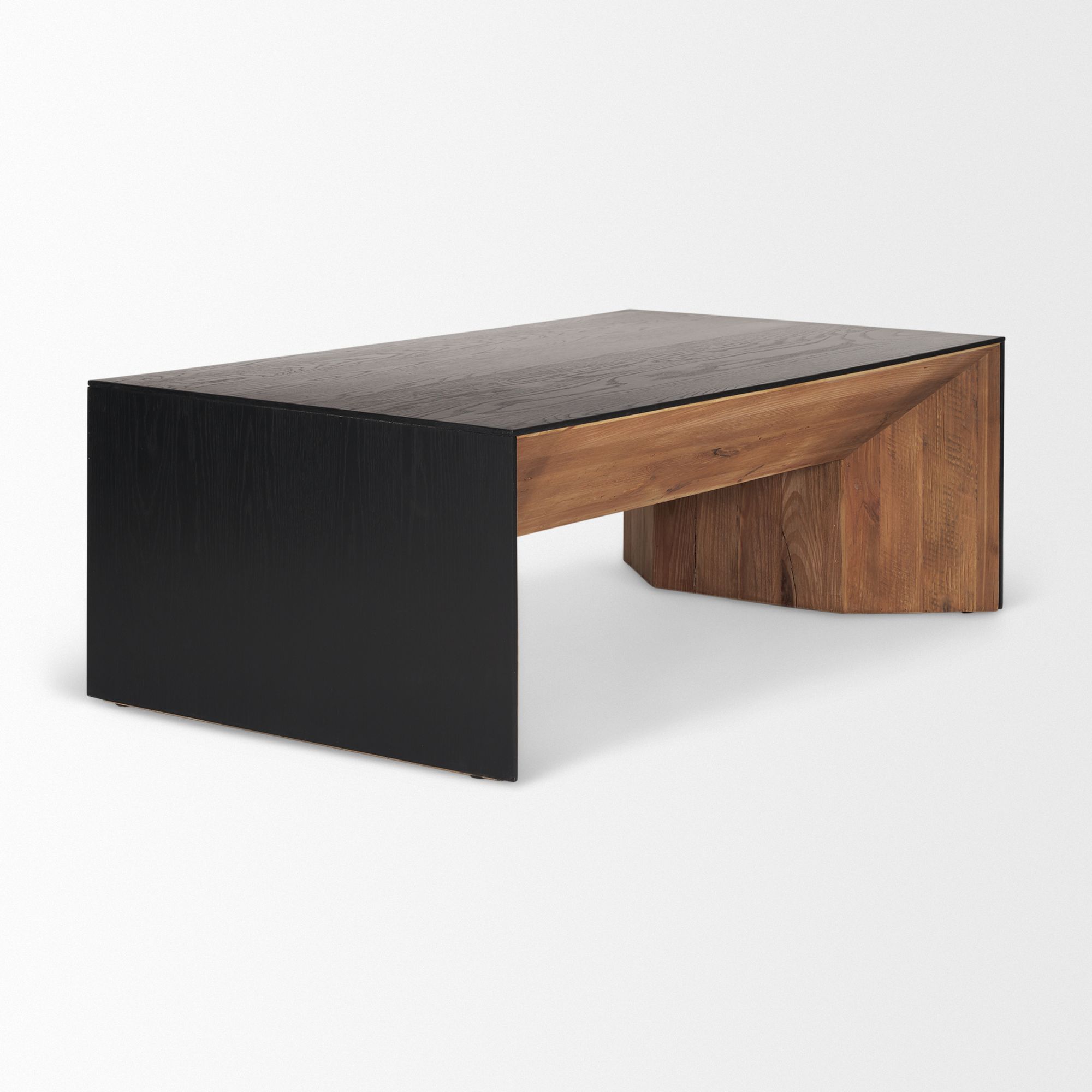 Mercana - Tabor Natural Wood with Black Oak Waterfall Coffee Table