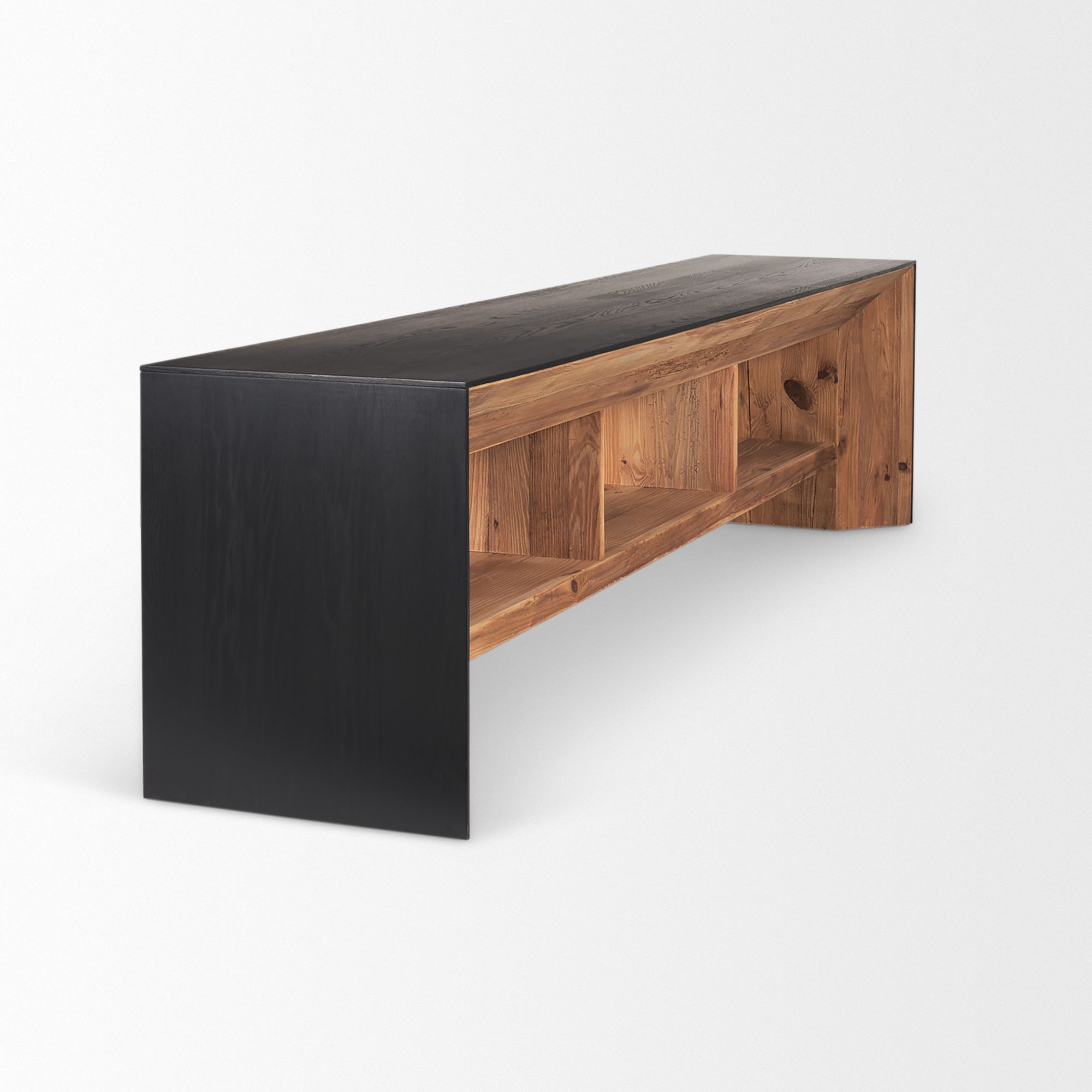 Mercana - Tabor Media Console with Black Oak Waterfall in Natural, Wood