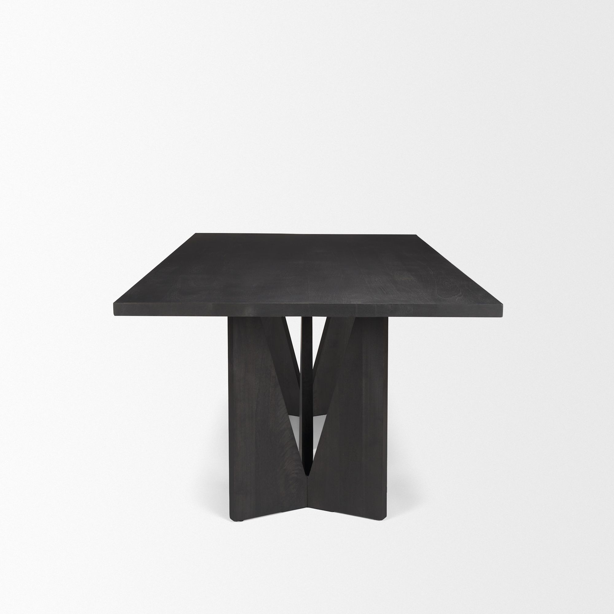 Mercana Tarro Rectangular Dining Table with Geometrical Base - Black