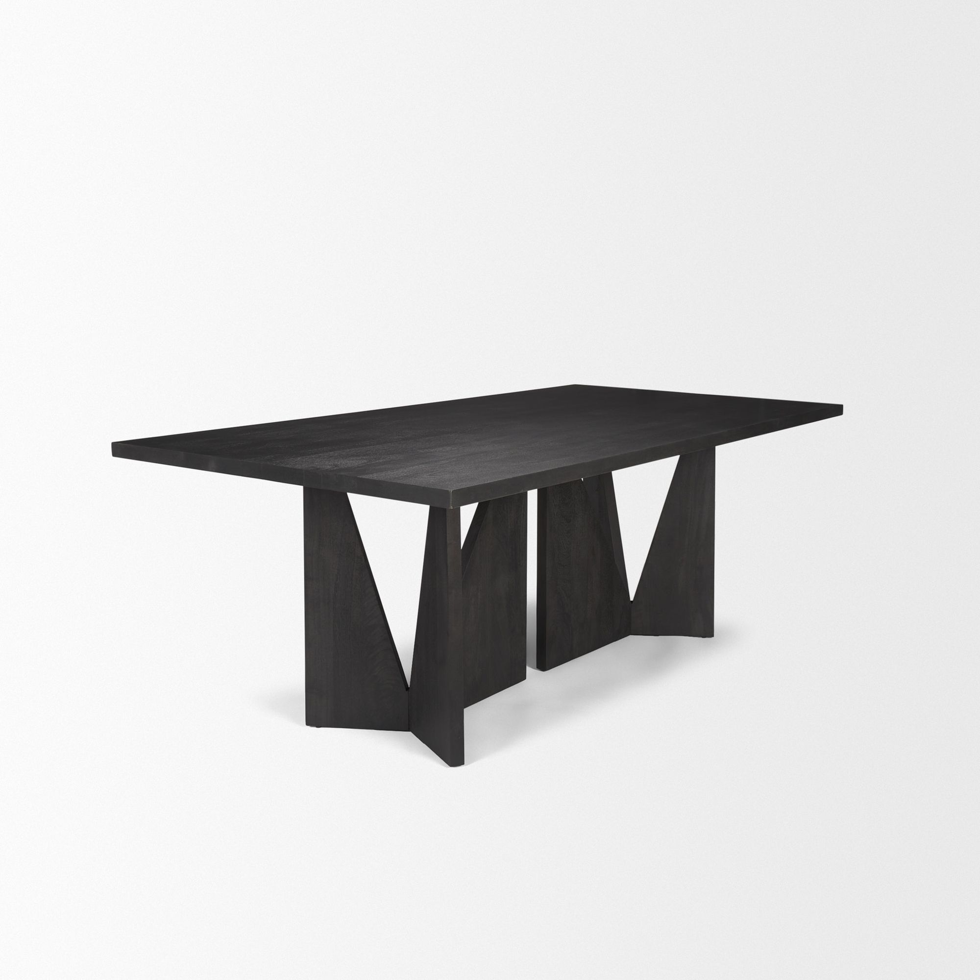 Mercana Tarro Rectangular Dining Table with Geometrical Base - Black