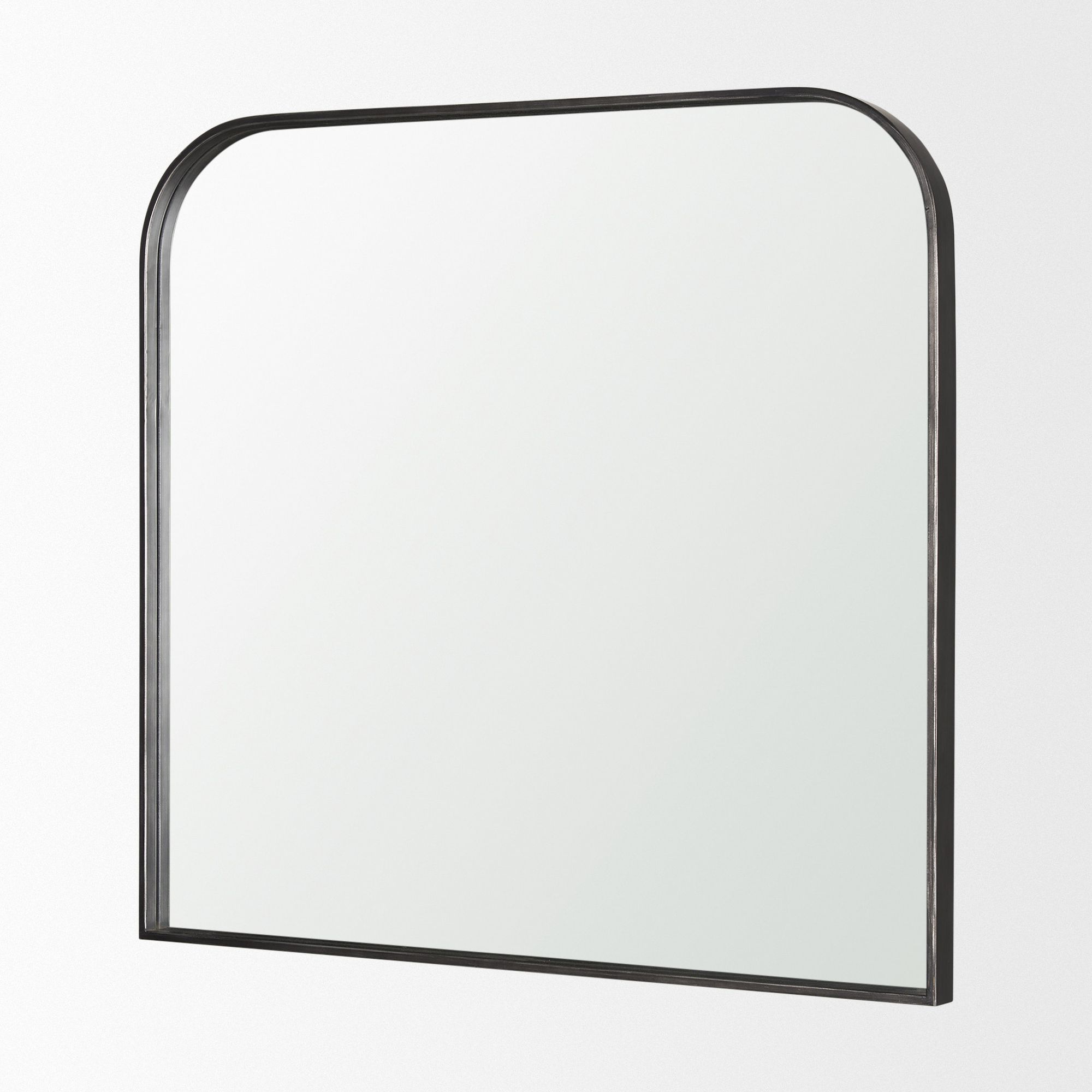 Mercana Timon Metal Frame Square Arched Mirror - Black