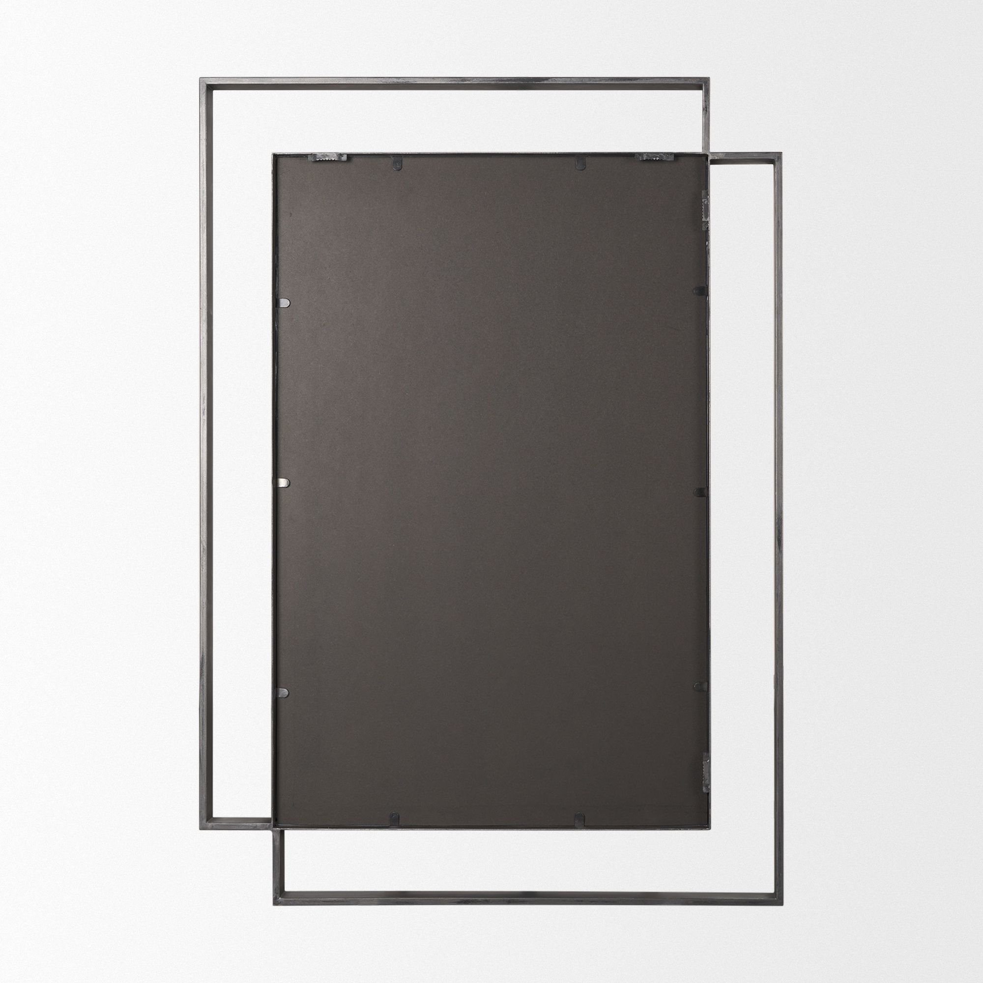 Mercana Tiva Rectangular Dual Metal Frame Mirror - Gunmetal