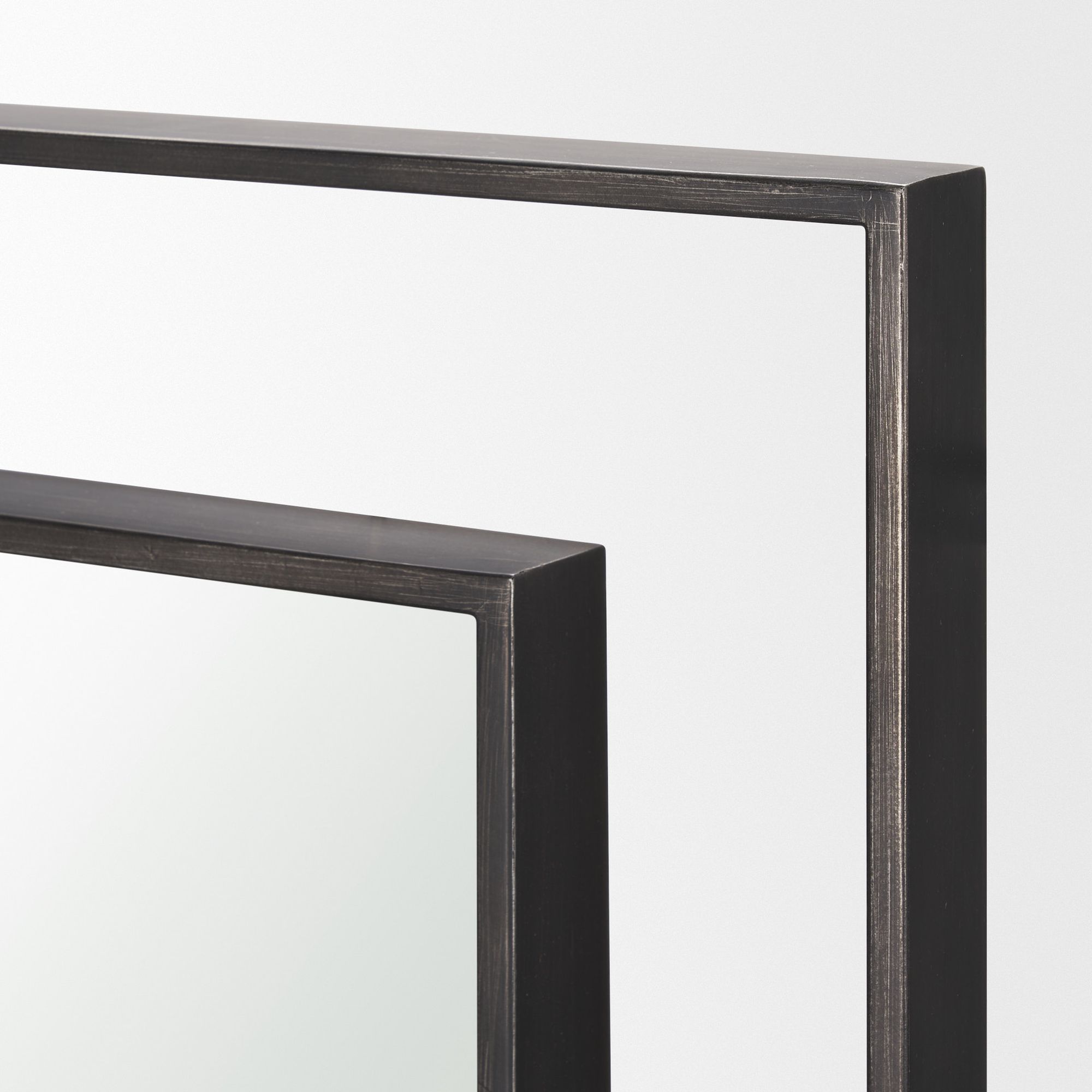 Mercana Tiva Rectangular Dual Metal Frame Mirror - Gunmetal