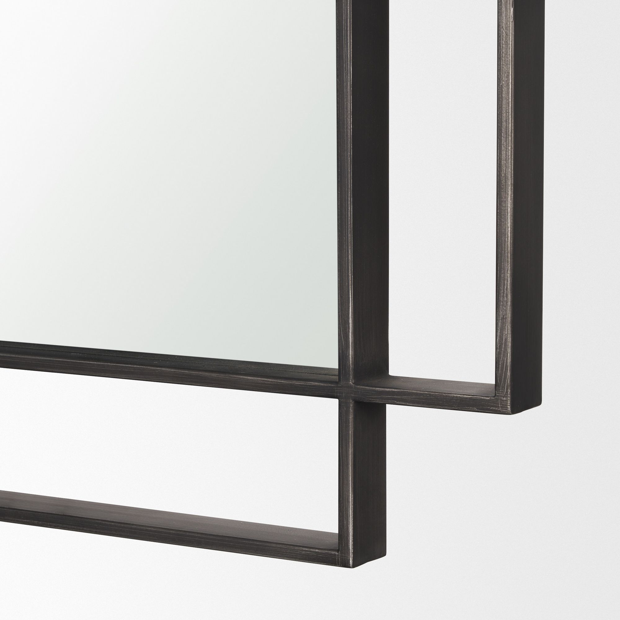 Mercana Tiva Rectangular Dual Metal Frame Mirror - Gunmetal