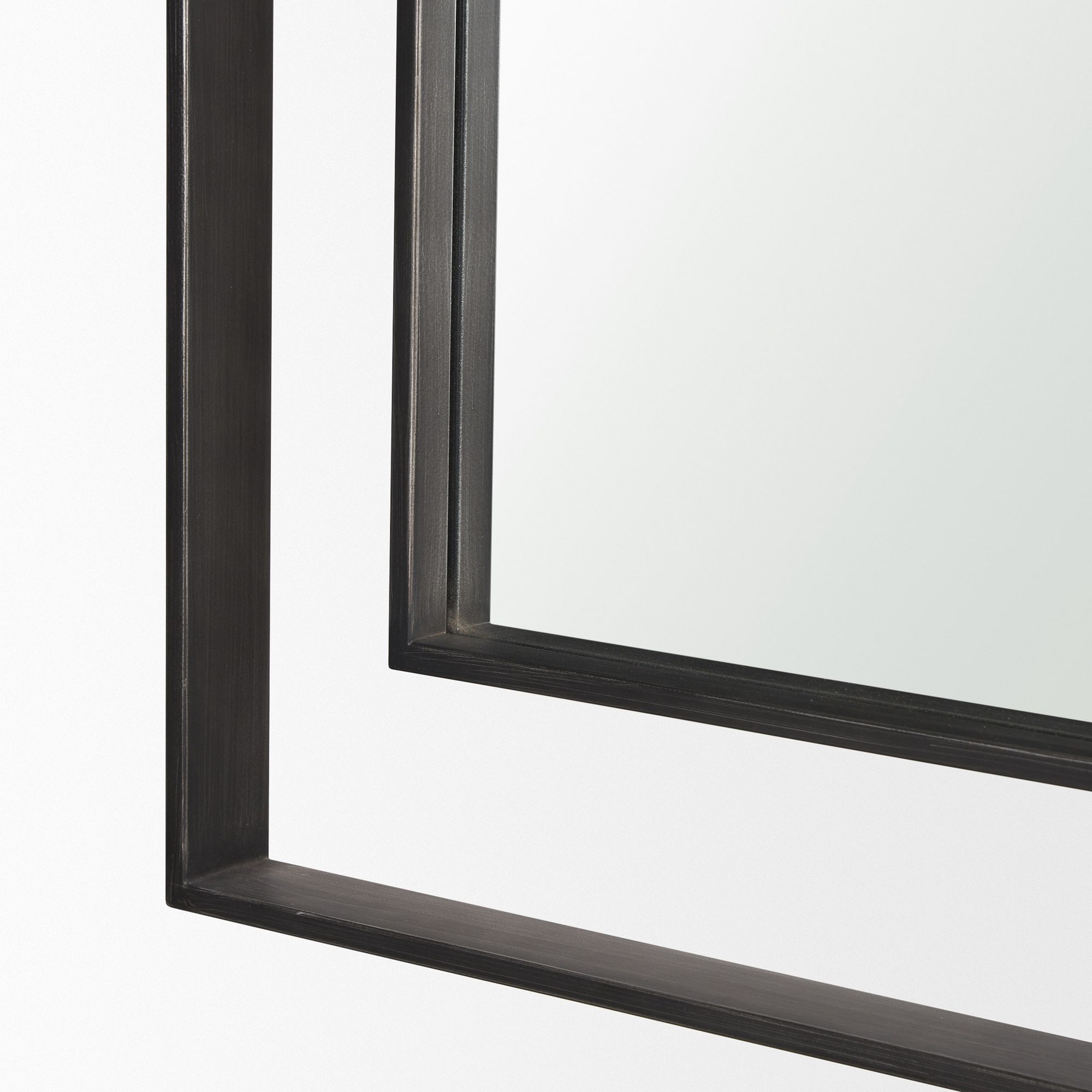 Mercana Tiva Rectangular Dual Metal Frame Mirror - Gunmetal