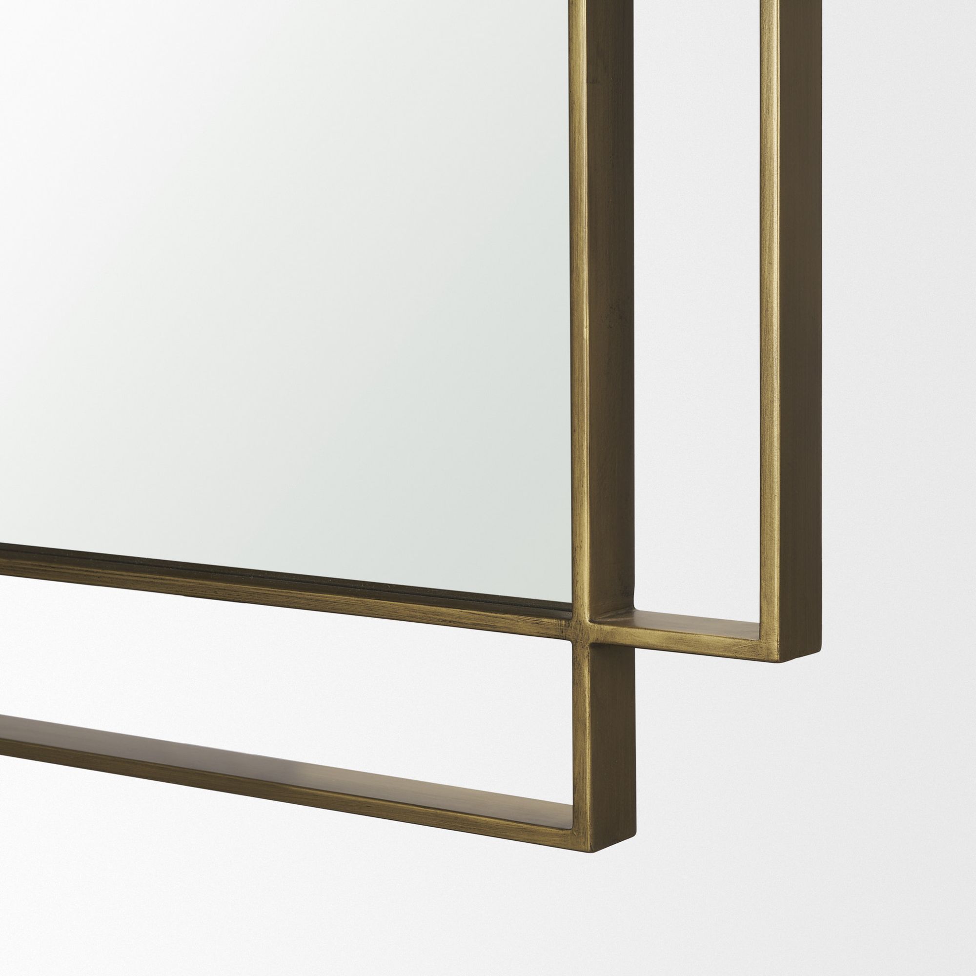 Mercana Tiva Rectangular Dual Metal Framed Mirror - Gold