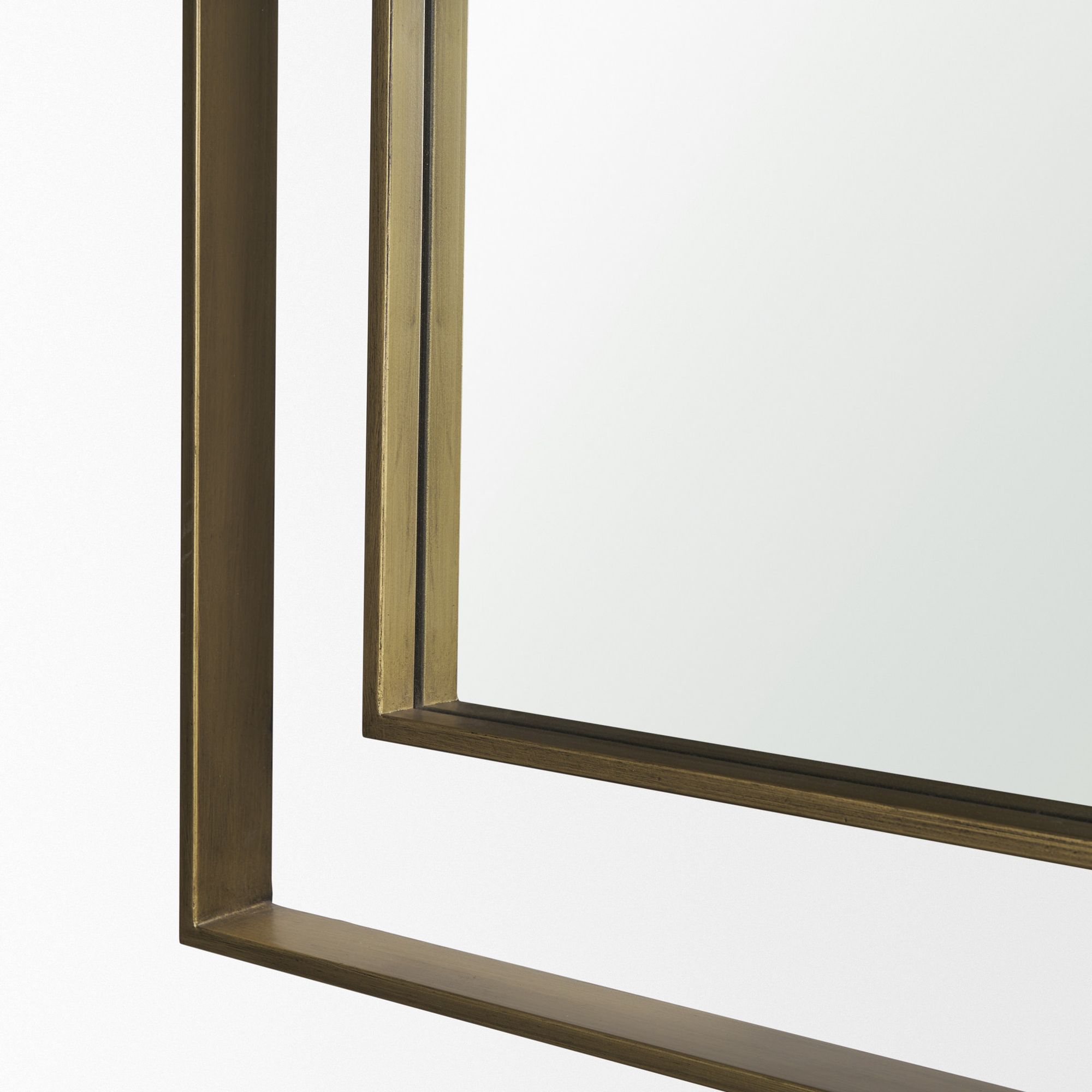 Mercana Tiva Rectangular Dual Metal Framed Mirror - Gold