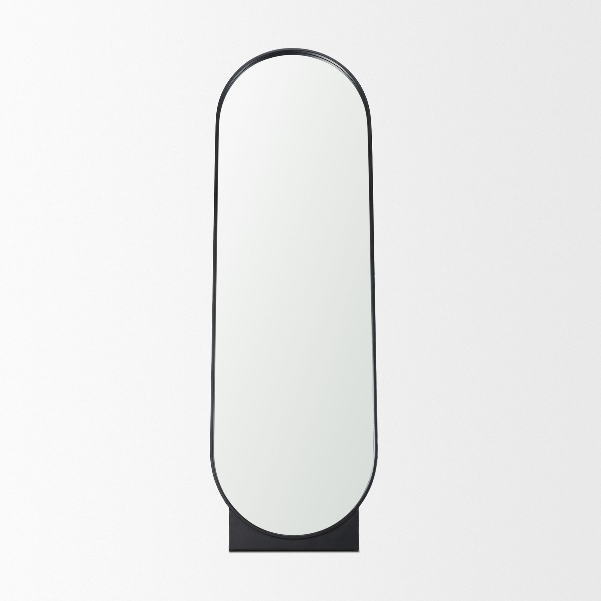 Mercana - Tillie Oblong Matte Black Metal Standing Floor Mirror