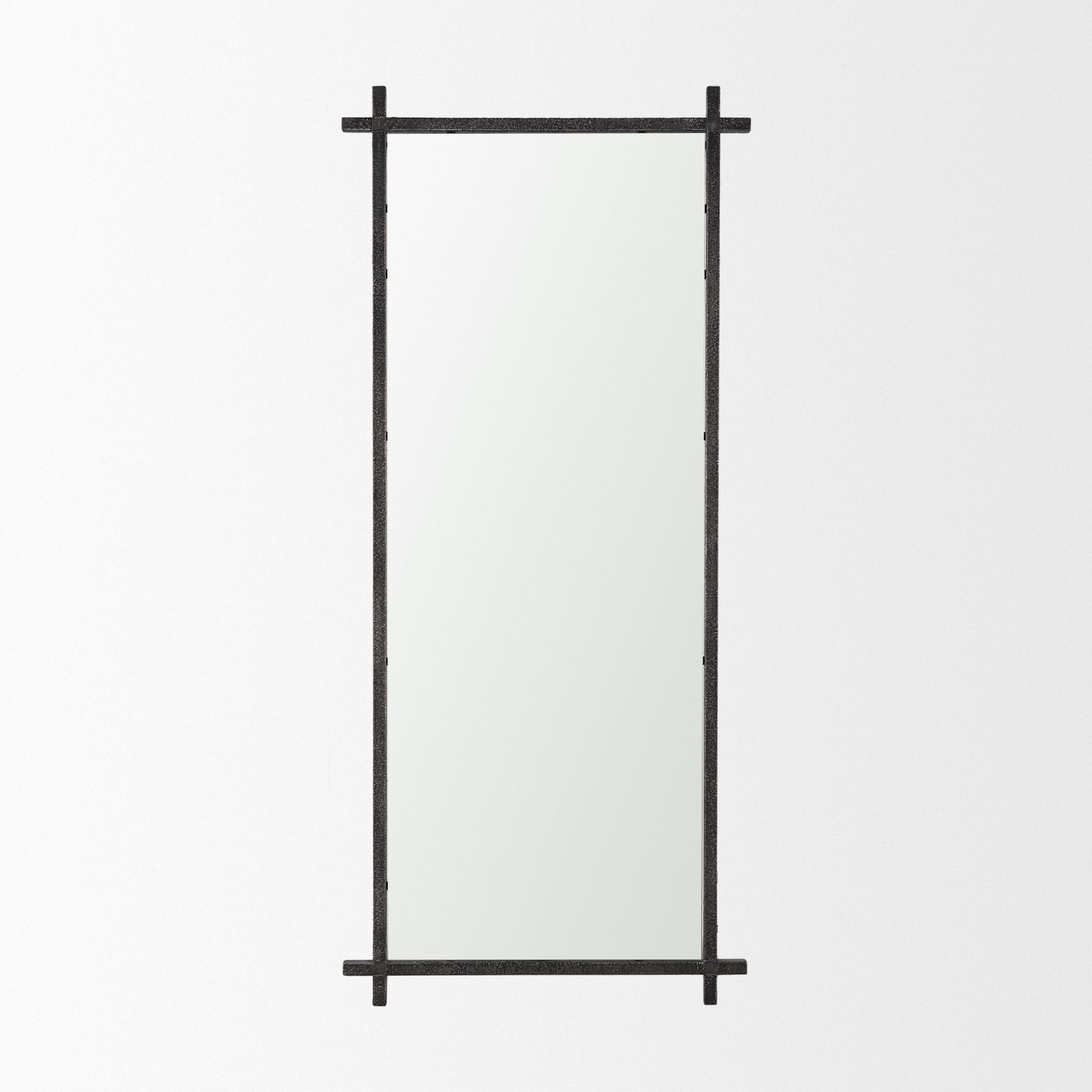 Mercana Tori Metal Cross Frame Wall Mirror - Gunmetal