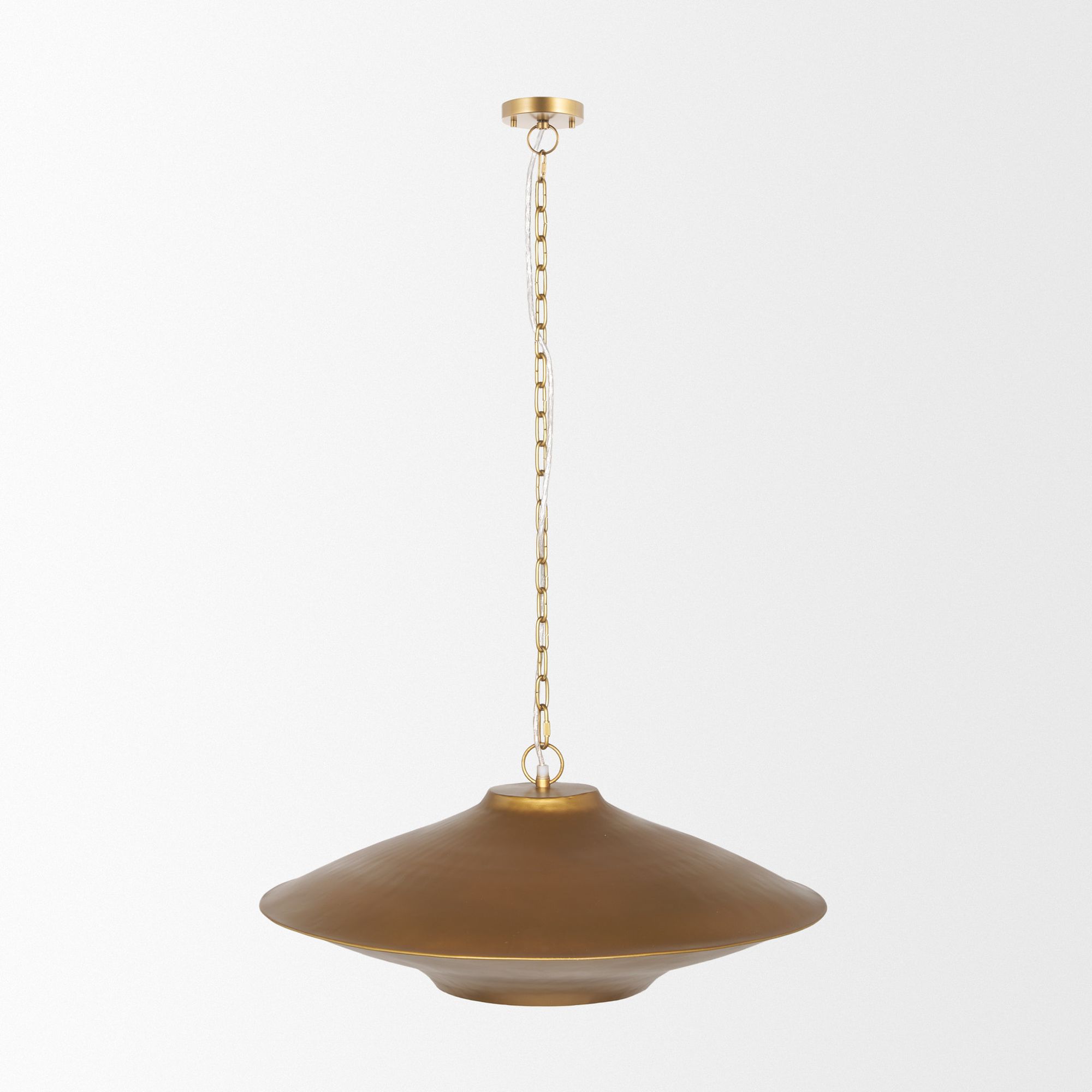 Mercana - Titus 1-Light Brass Finished Metal Disc Pendant