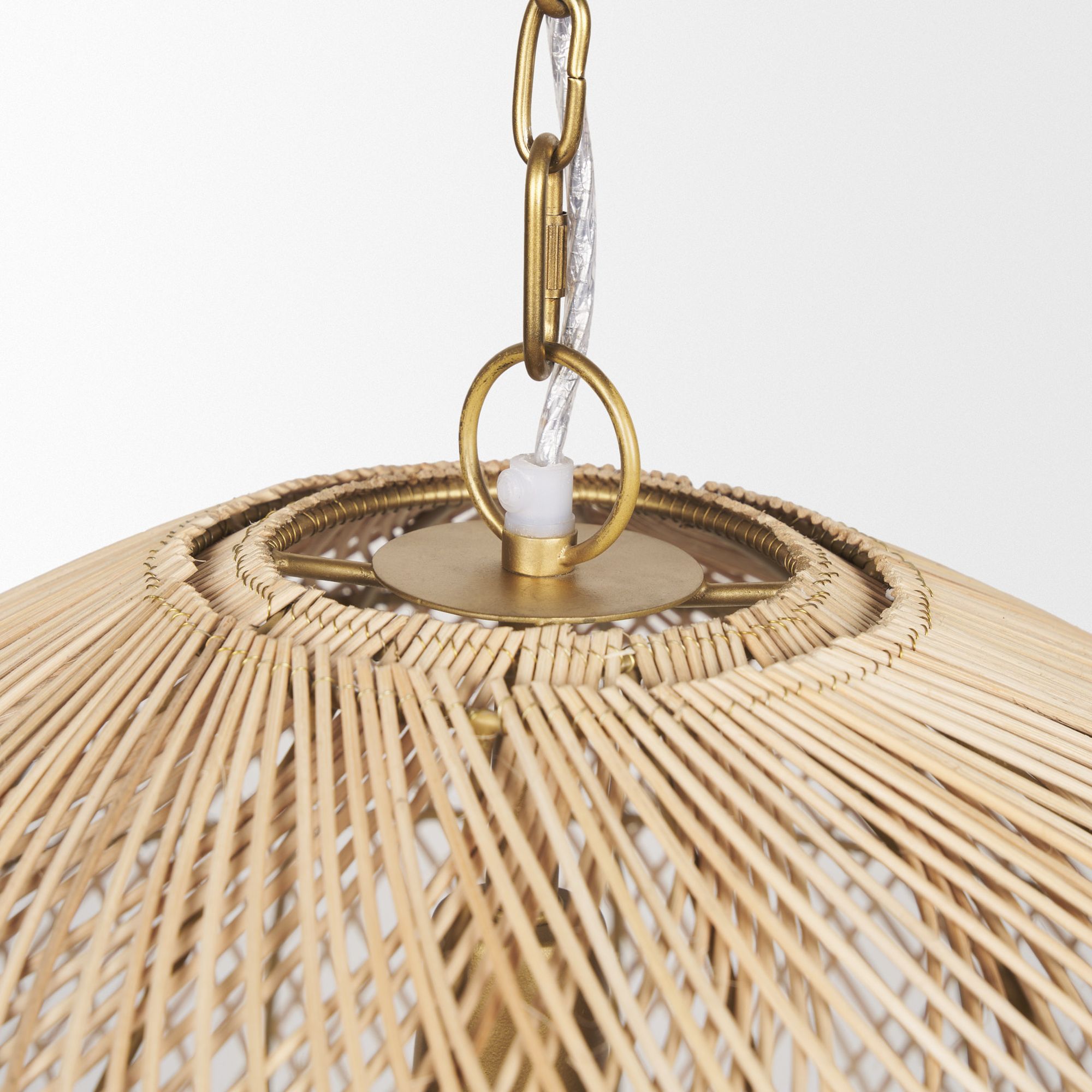 Mercana - Thad 1-Light Natural Woven Rattan Dome Pendant