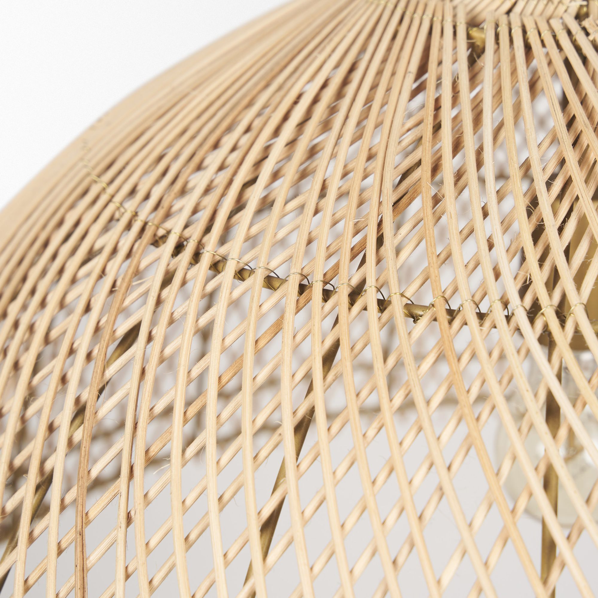 Mercana - Thad 1-Light Natural Woven Rattan Dome Pendant