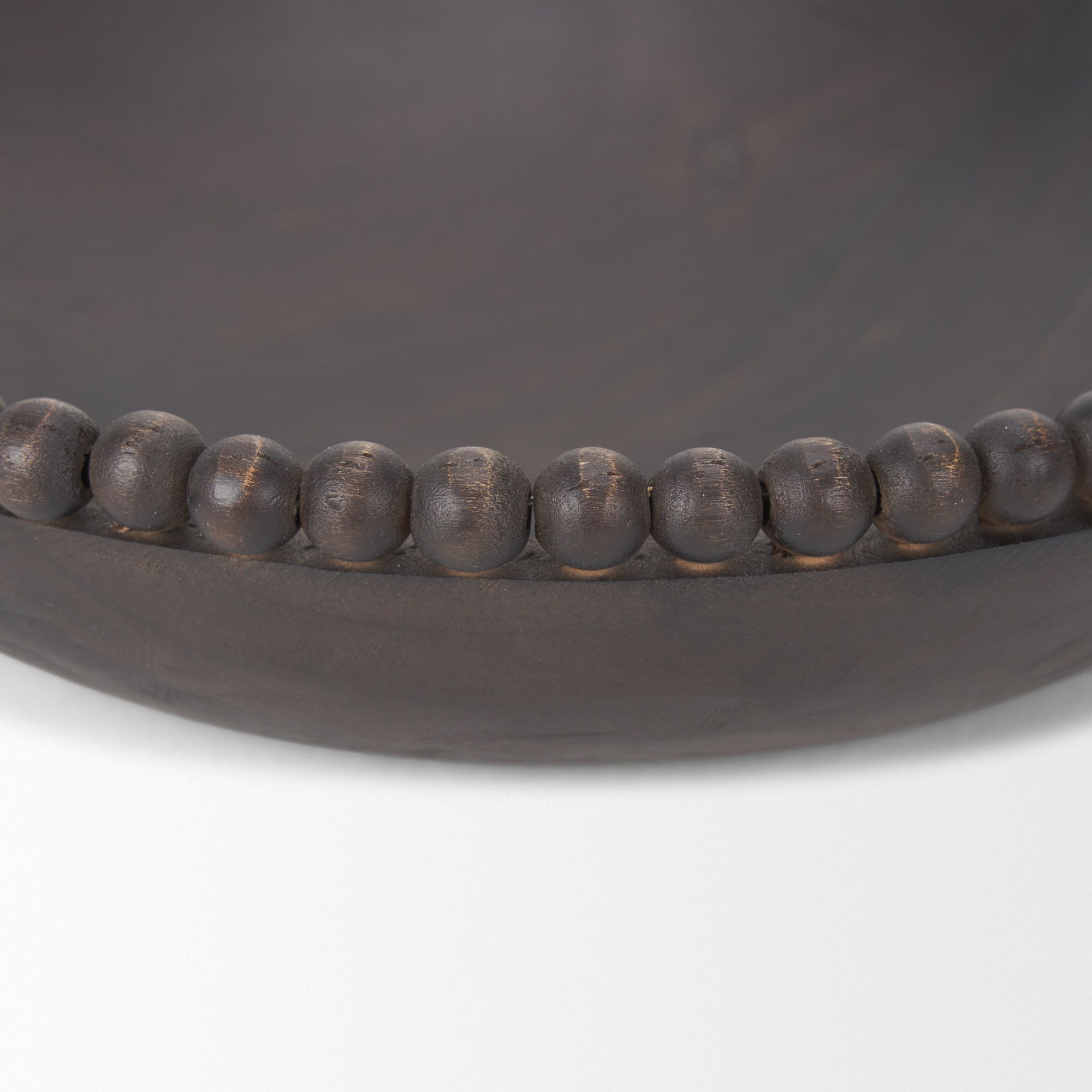 Mercana Wendell Round Bowls with Wood Beads - Dark Brown