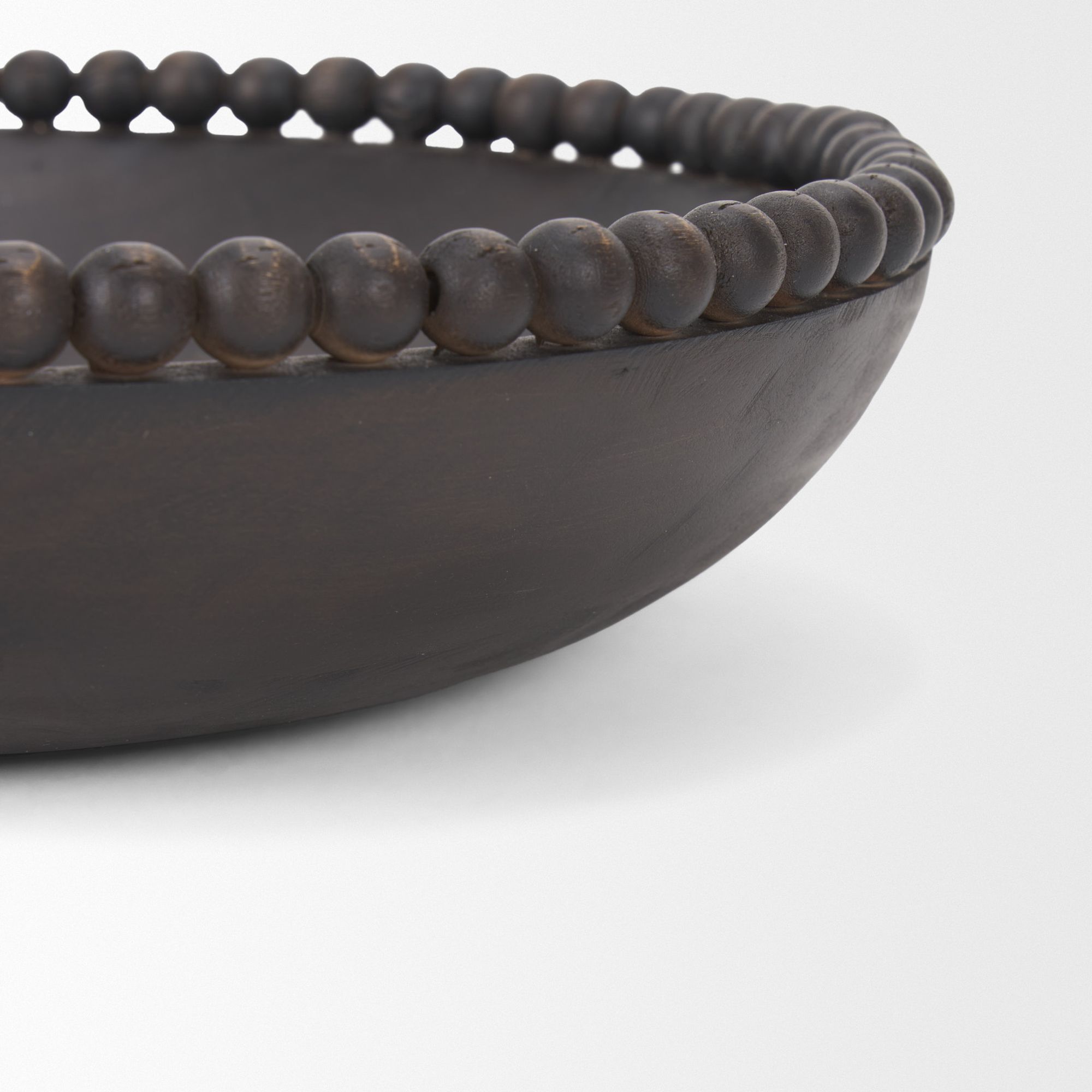 Mercana Wendell Round Bowls with Wood Beads - Dark Brown