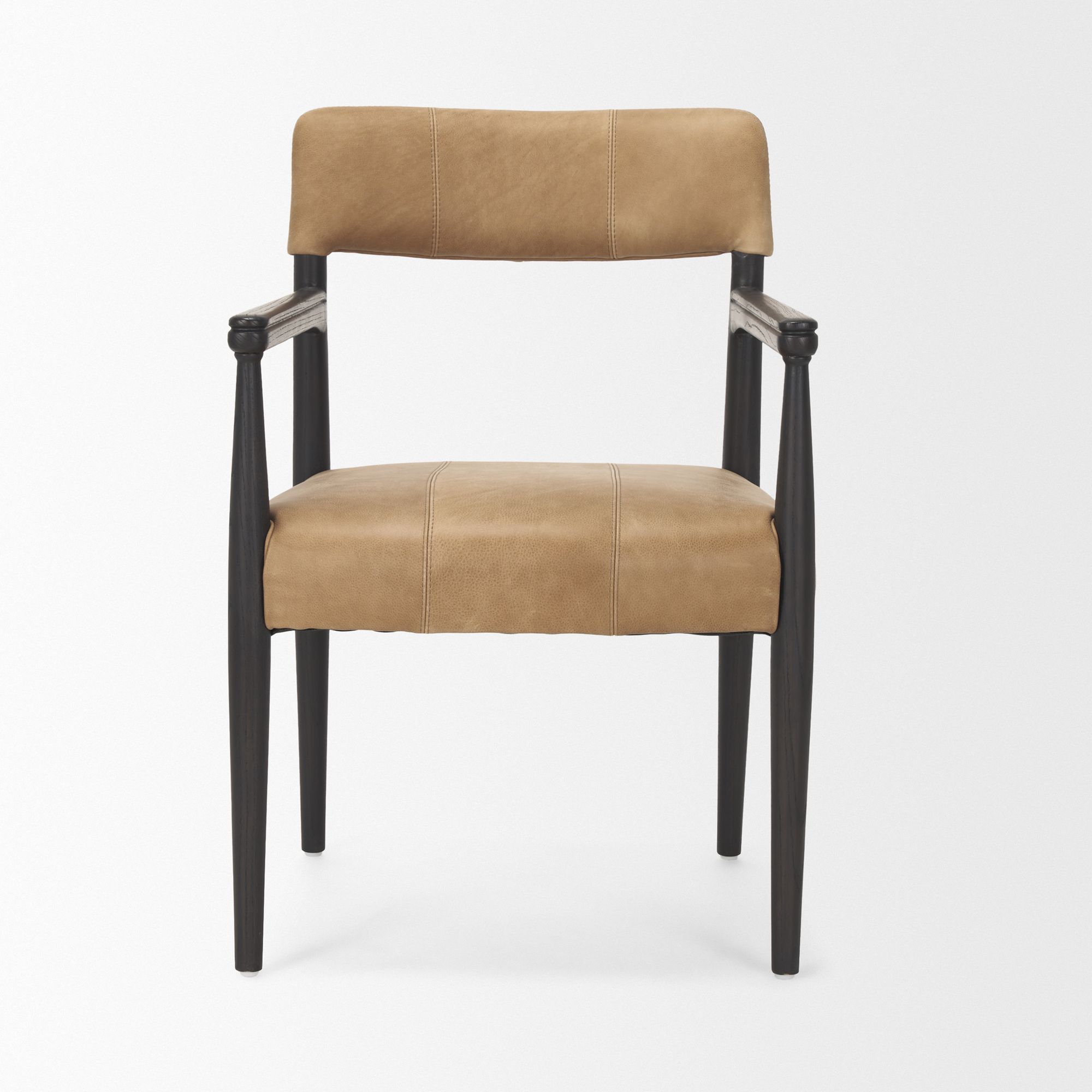 Mercana Toni Dining Chair with Chestnut Leather - Dark Brown