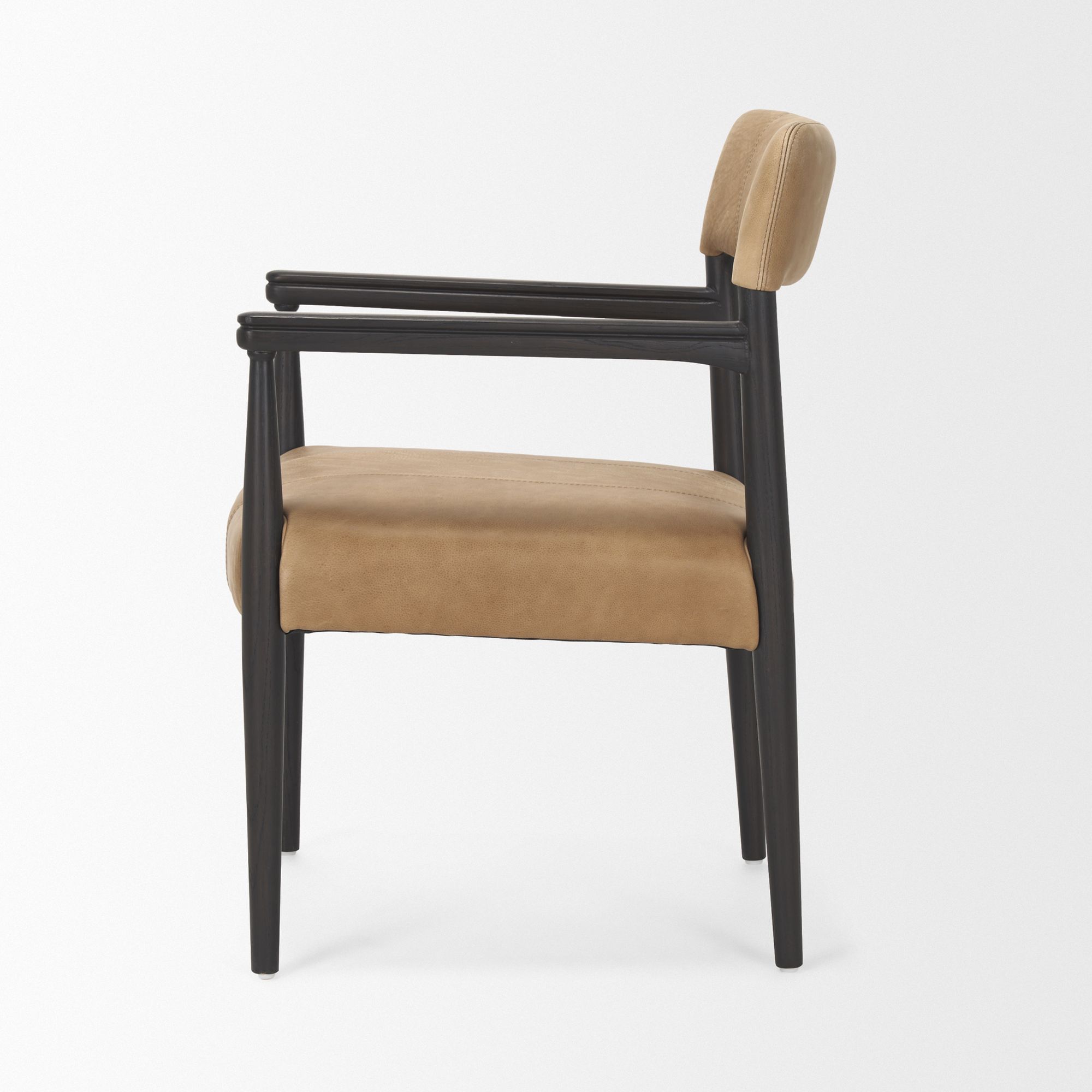 Mercana Toni Dining Chair with Chestnut Leather - Dark Brown