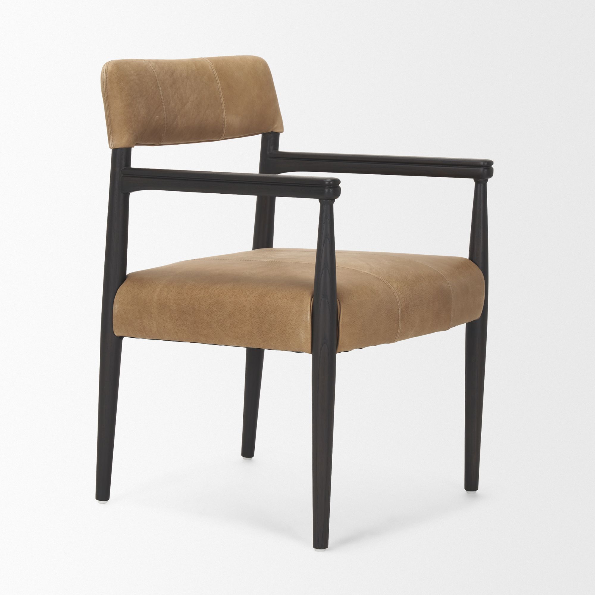 Mercana Toni Dining Chair with Chestnut Leather - Dark Brown