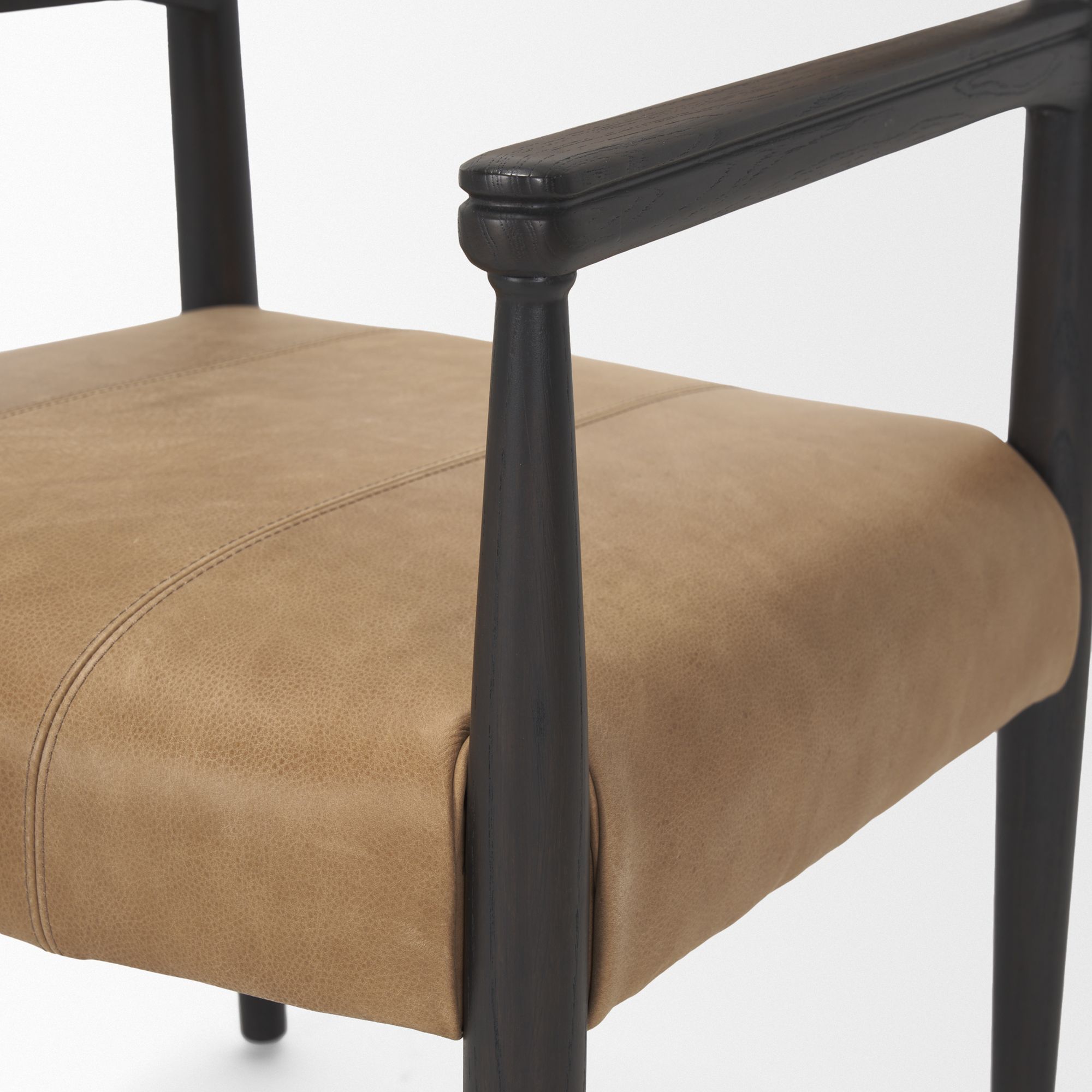 Mercana Toni Dining Chair with Chestnut Leather - Dark Brown