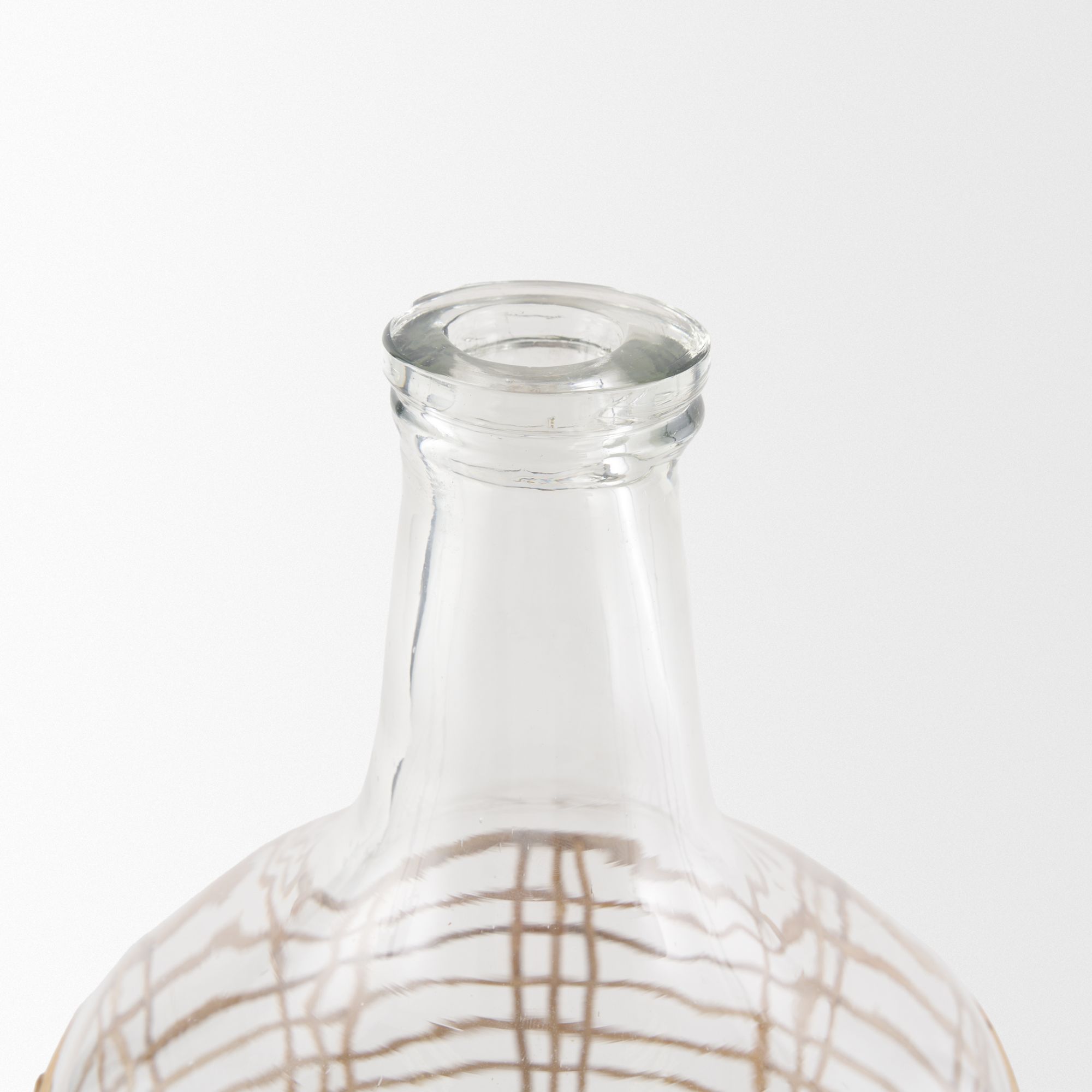 Mercana Troian Medium Rattan Wrapped Glass Bottle - Clear