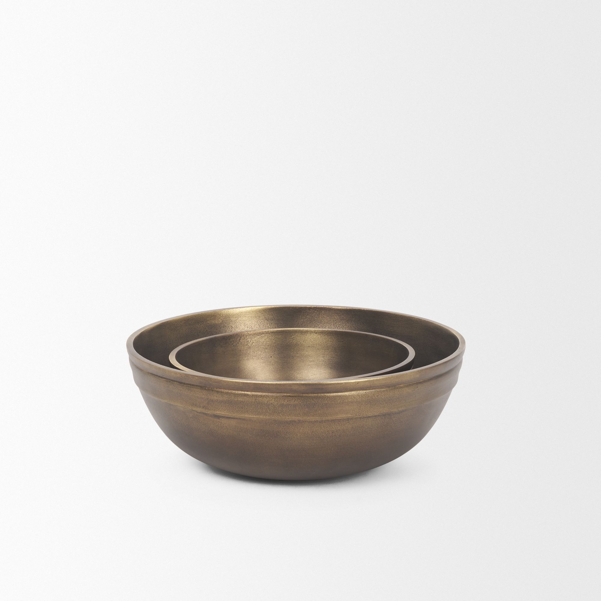 Mercana - Tomiko Decorative Brass Finished Cast Aluminum Round Bowls