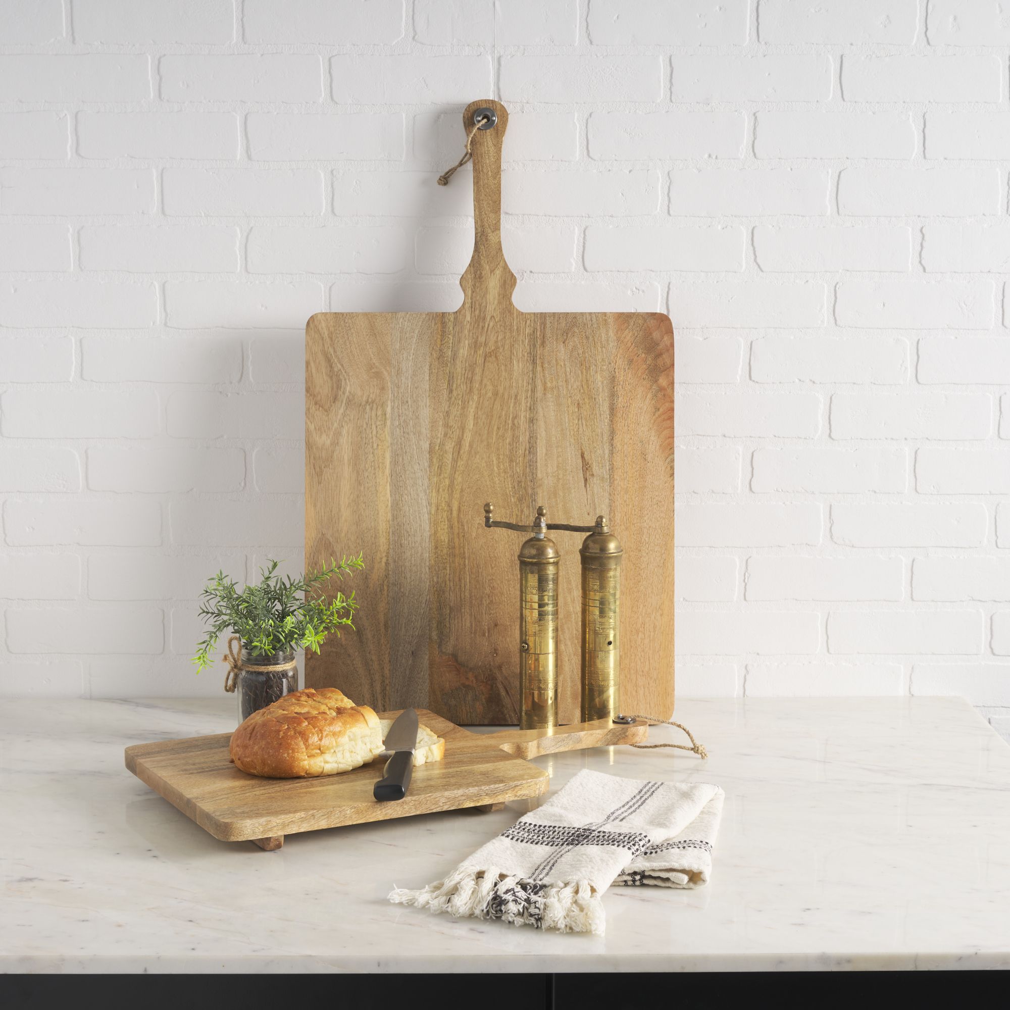 Mercana - Khana Natural Solid Wood Square Serving Boards