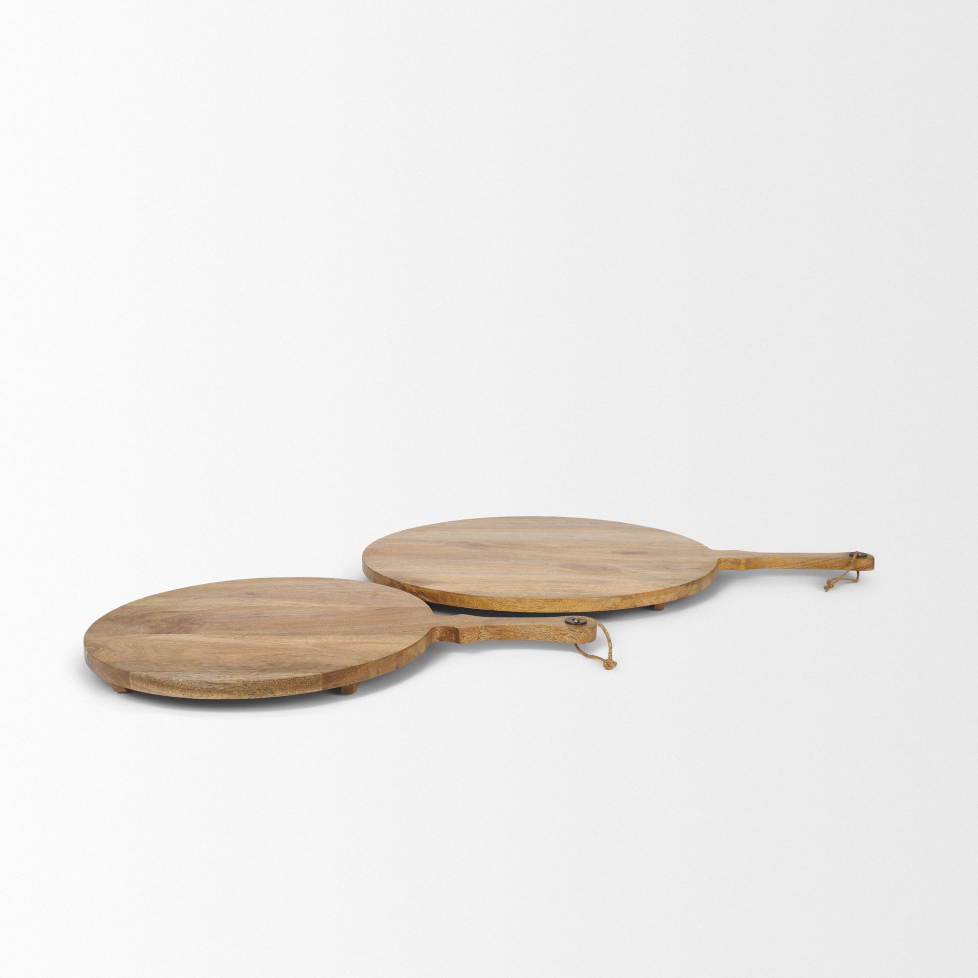 Mercana - Karana Natural Solid Wood Round Serving Boards