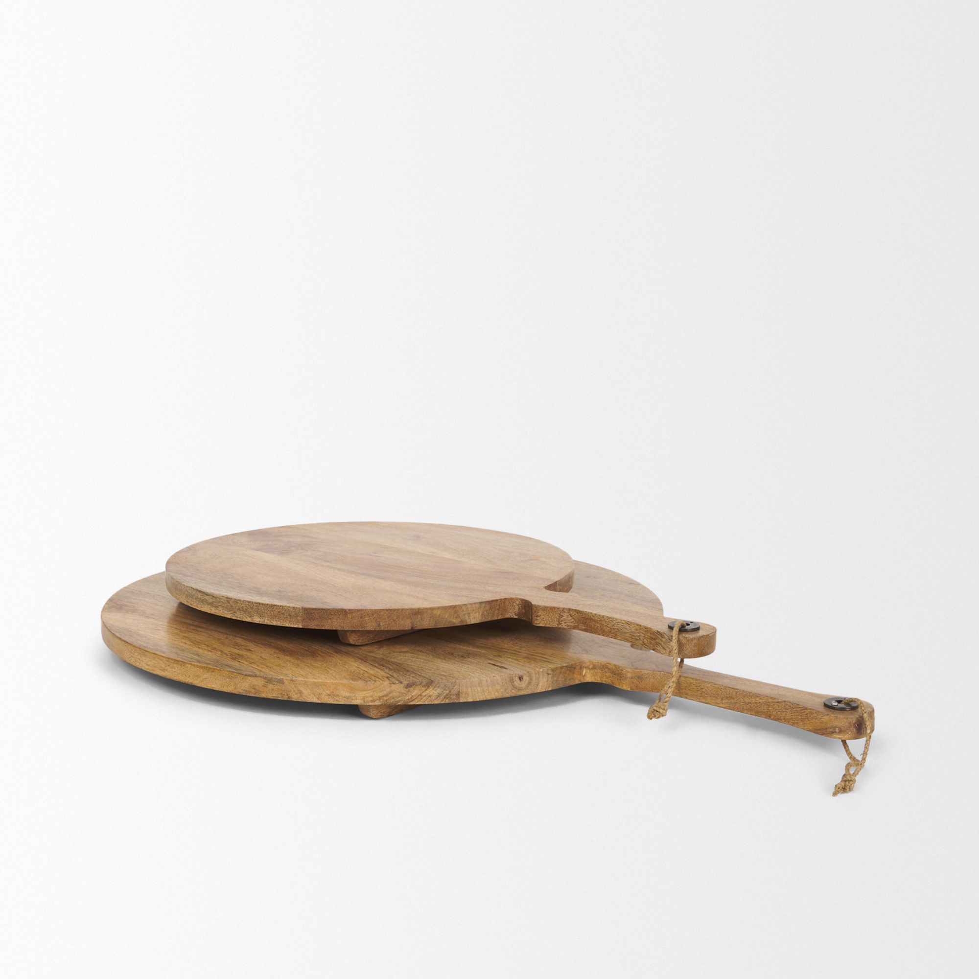 Mercana - Karana Natural Solid Wood Round Serving Boards