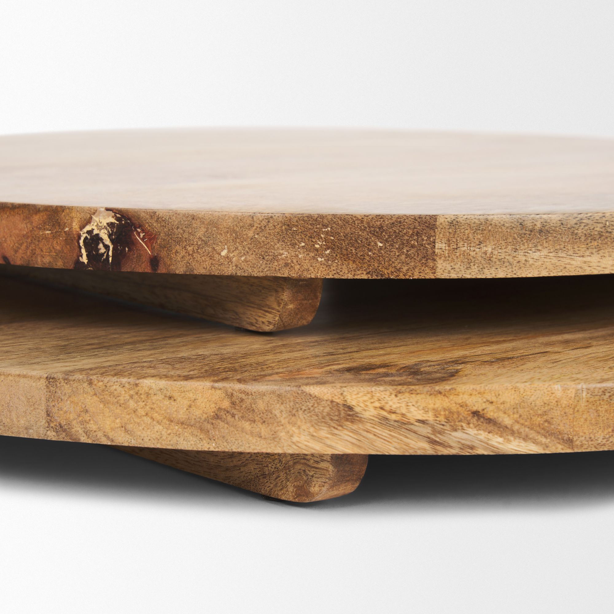 Mercana - Karana Natural Solid Wood Round Serving Boards