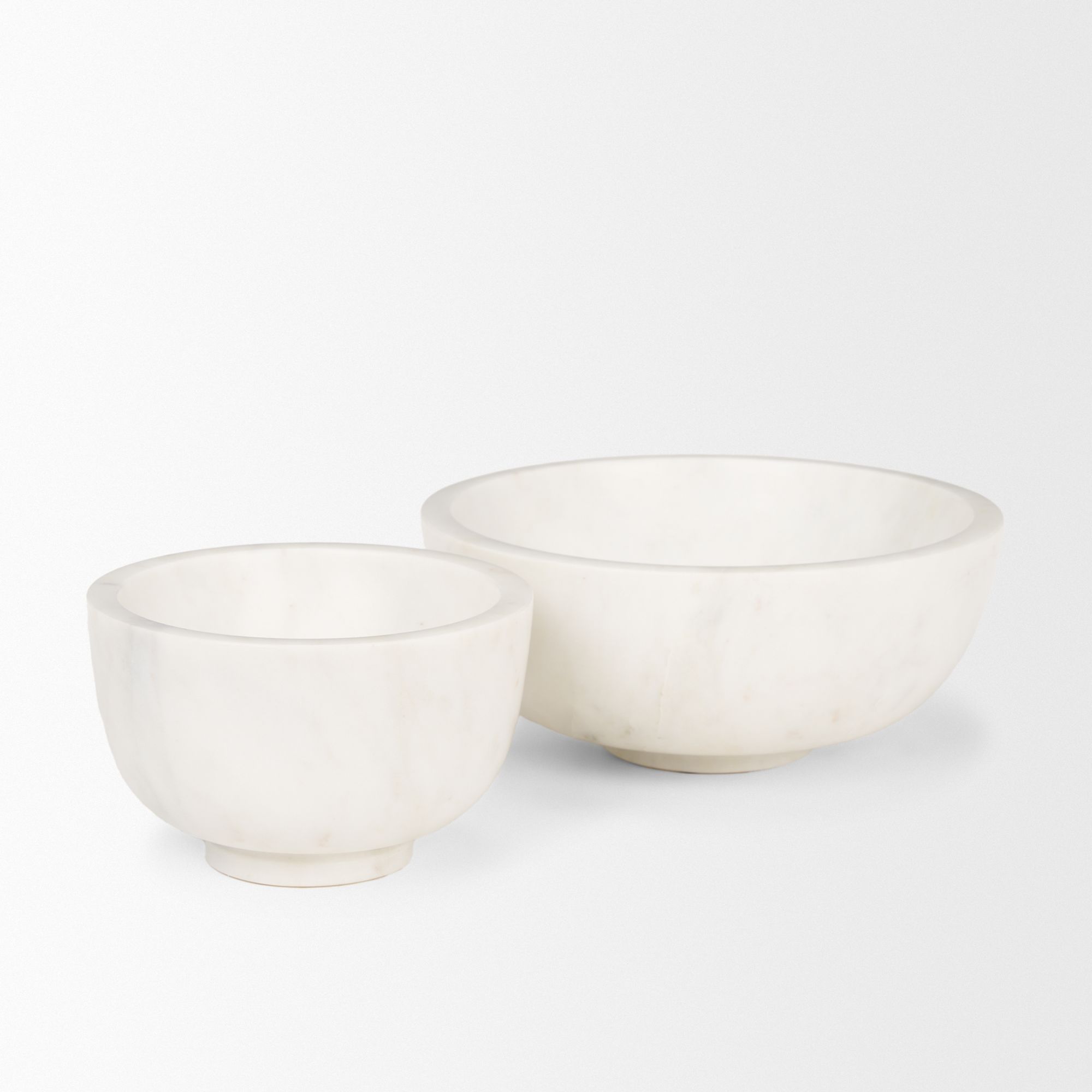 Mercana Katora Premium Solid Marble Bowl - White, Large