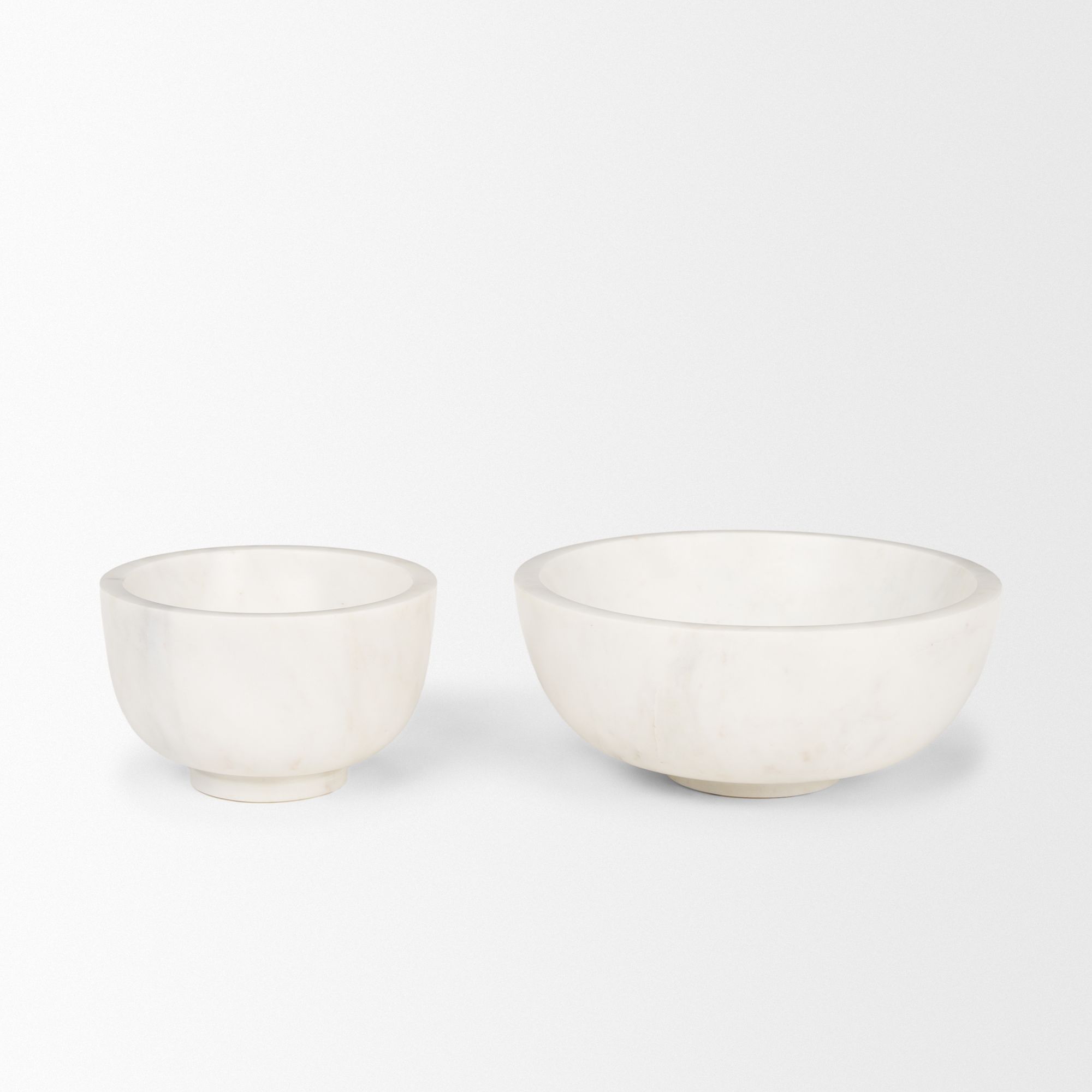 Mercana Katora Premium Solid Marble Bowl - White, Large