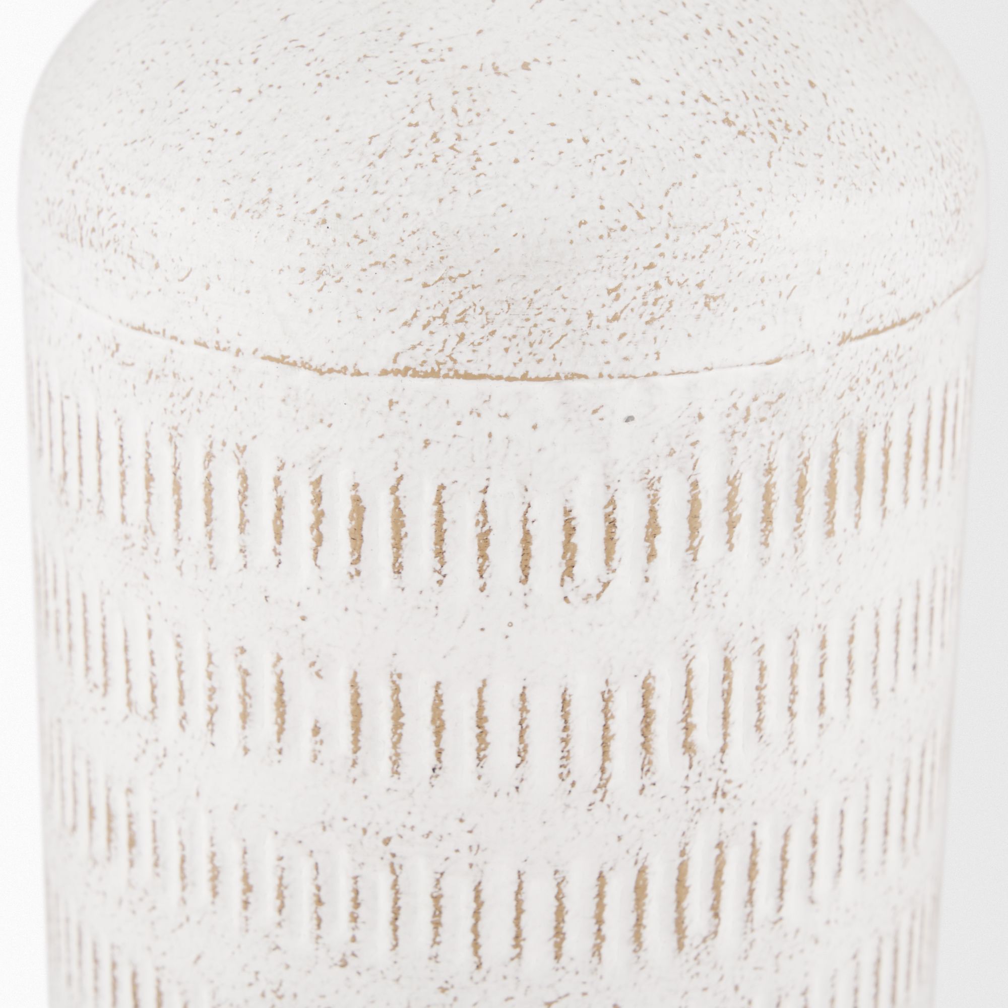 Mercana Tisha Large Distressing Metal Vase - White