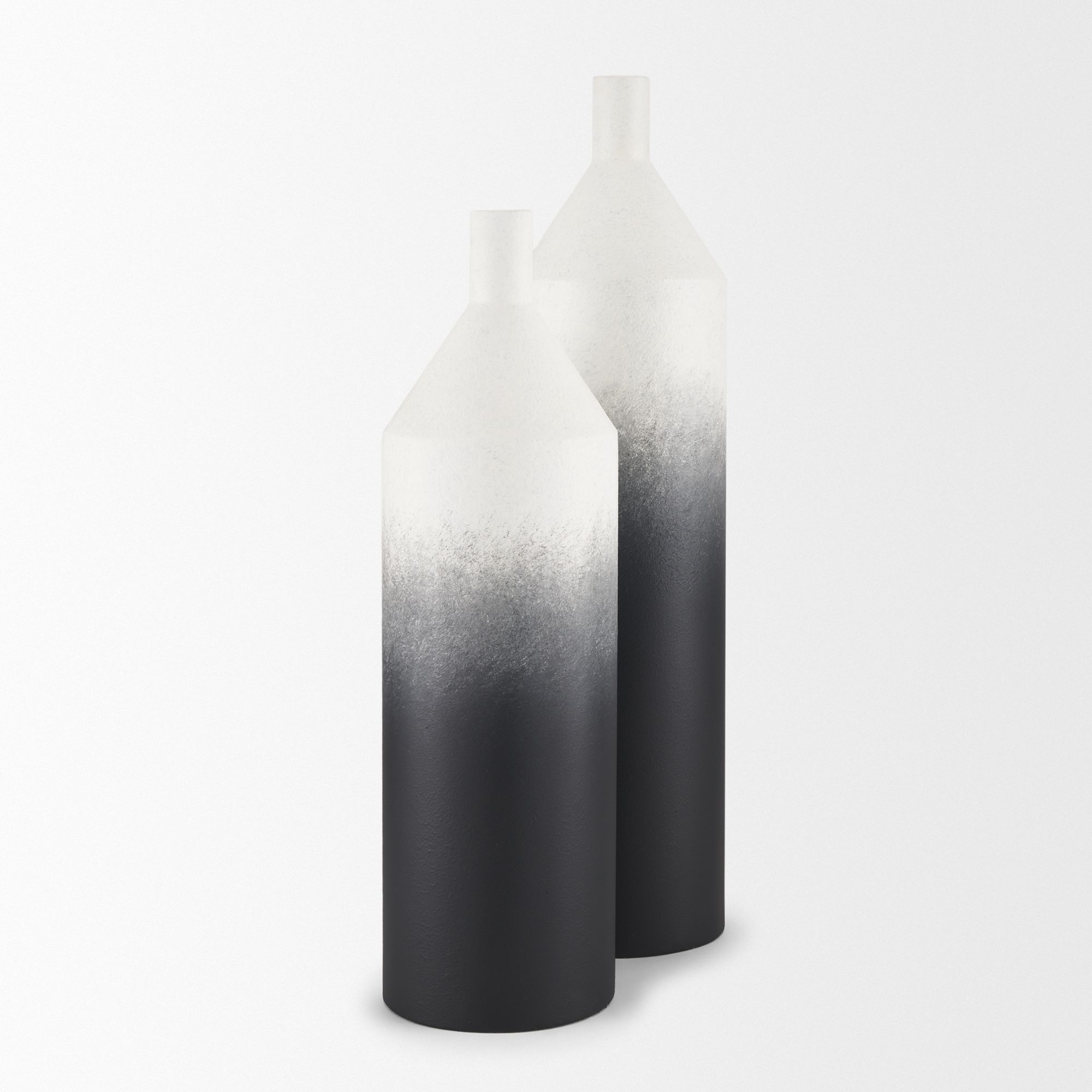 Mercana Townley Small Ombre Metal Vase - White/Black