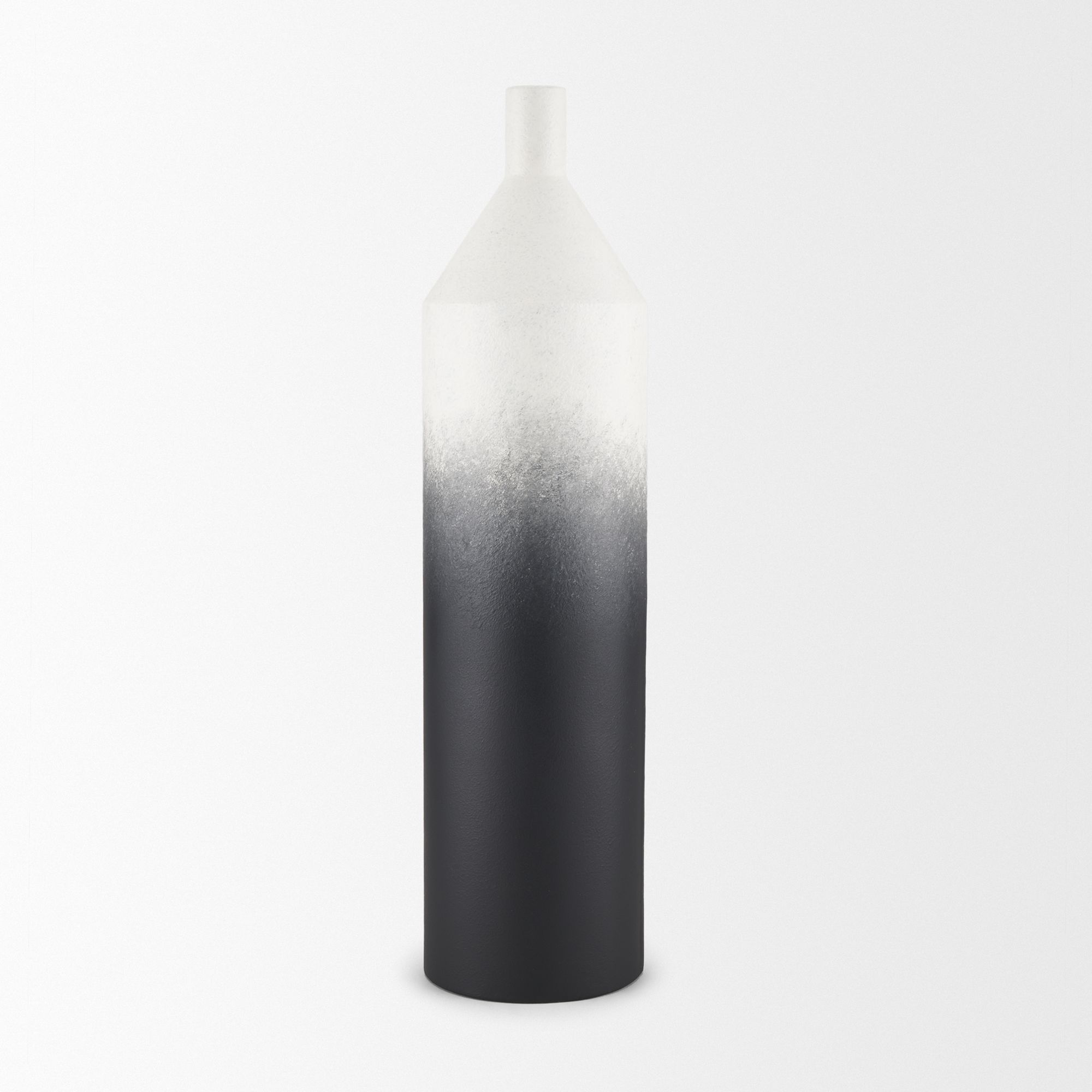 Mercana Townley Tall Ombre Metal Vase - White/Black