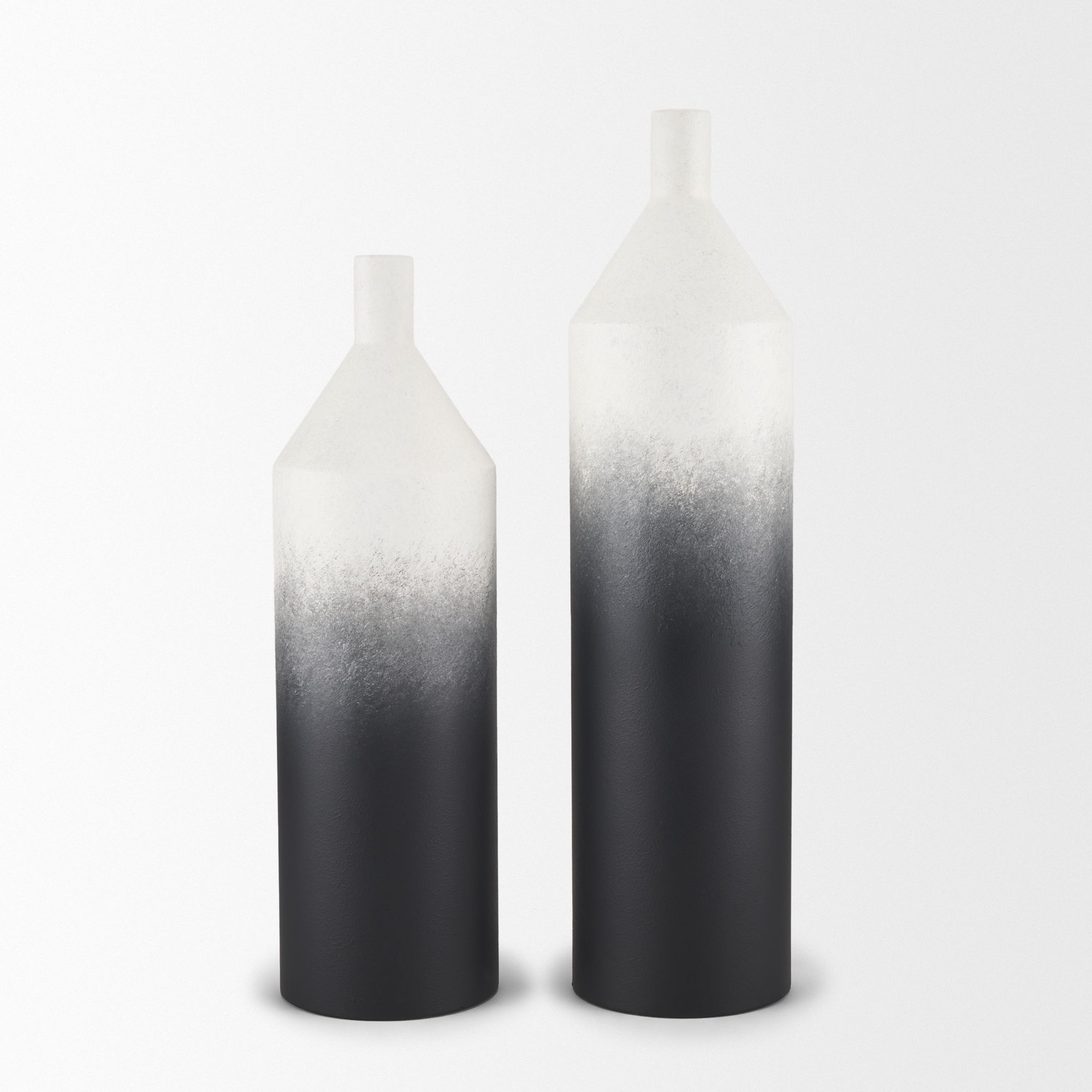 Mercana Townley Tall Ombre Metal Vase - White/Black