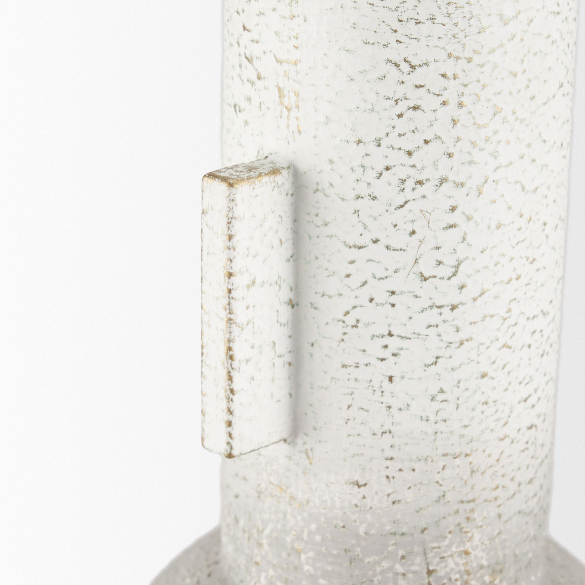 Mercana Torres Tall Textured Metal Vase - White