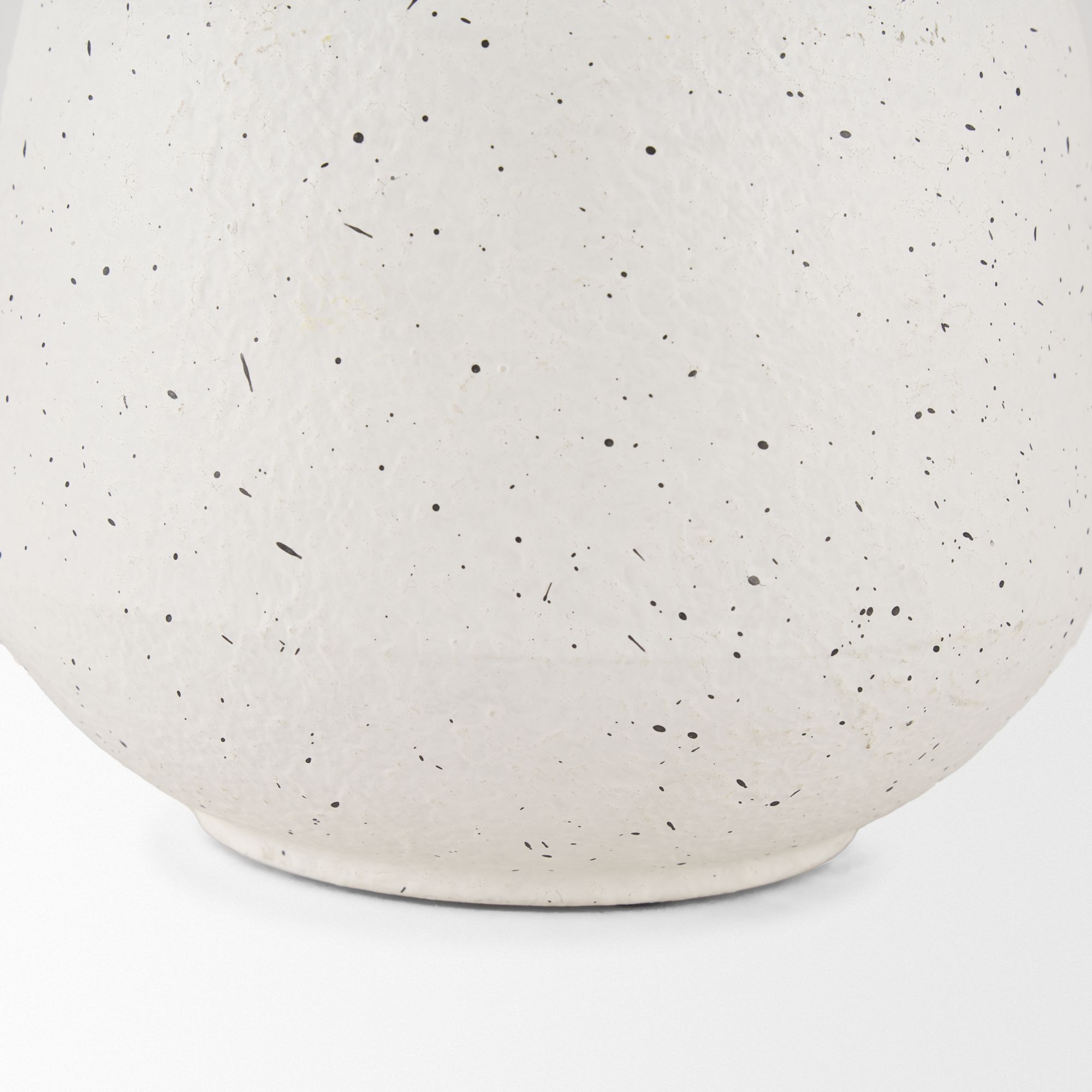 Mercana Treva Small Metal Vase with Black Speckles - White