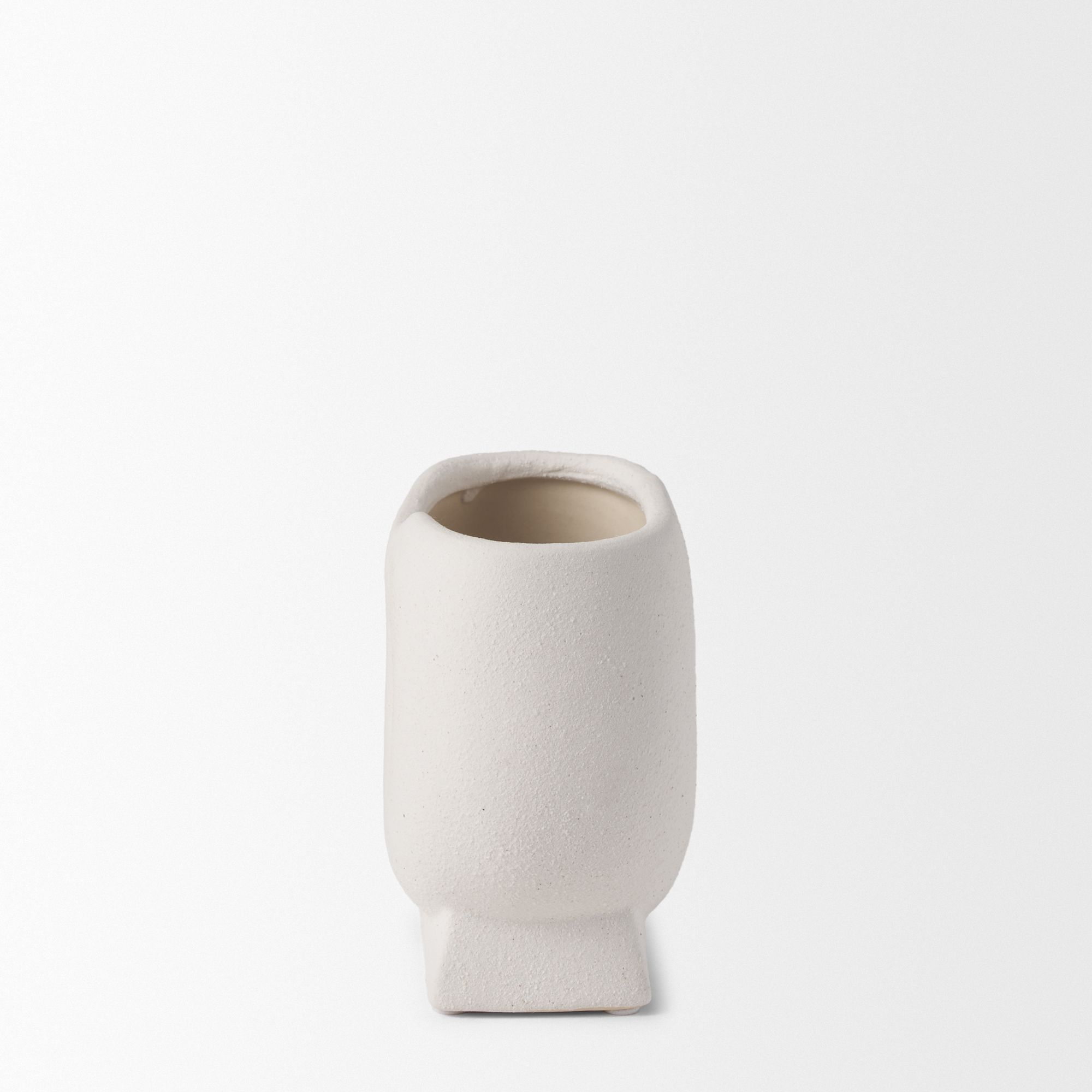 Mercana Darian Small Textured Ceramic Vase - White