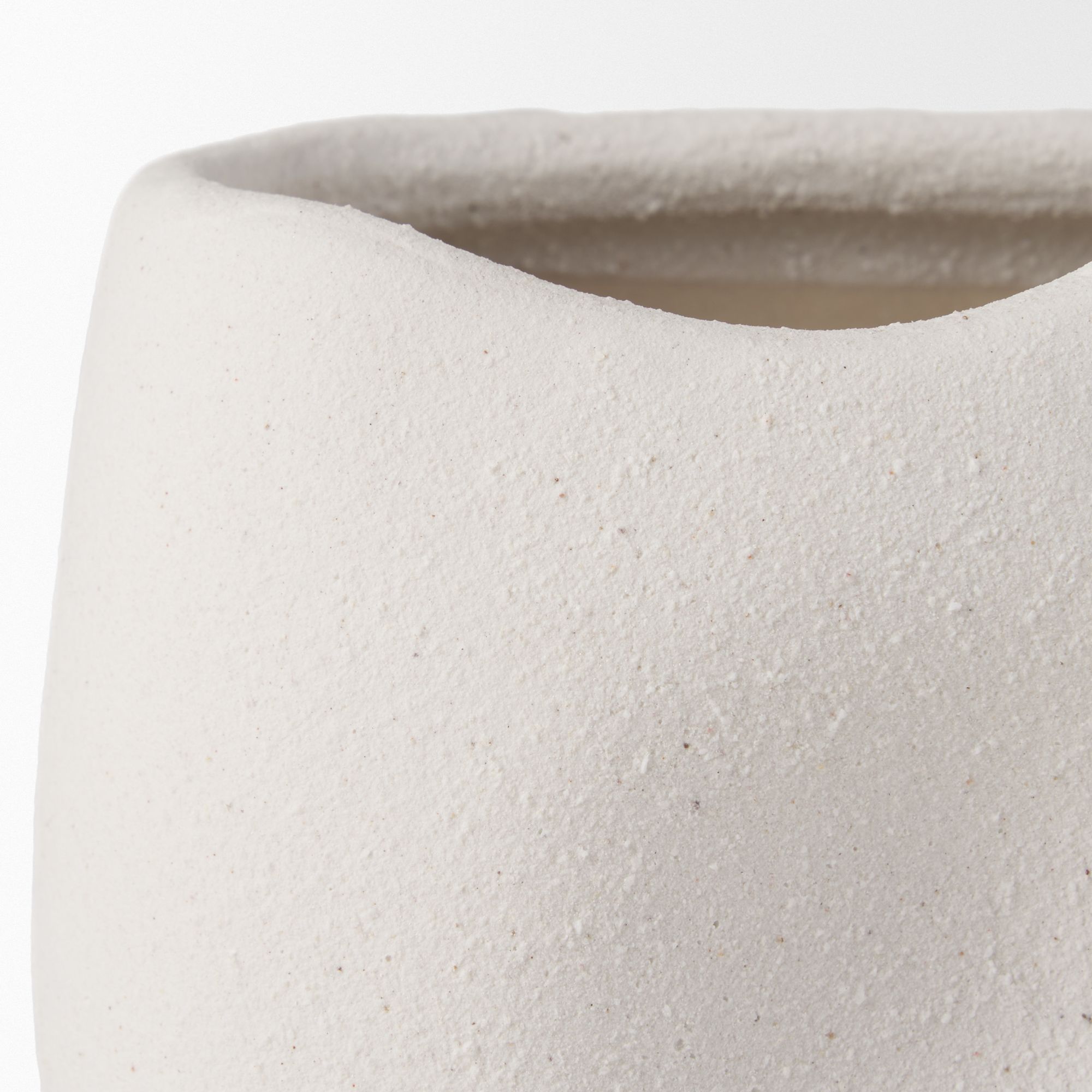 Mercana Darian Small Textured Ceramic Vase - White