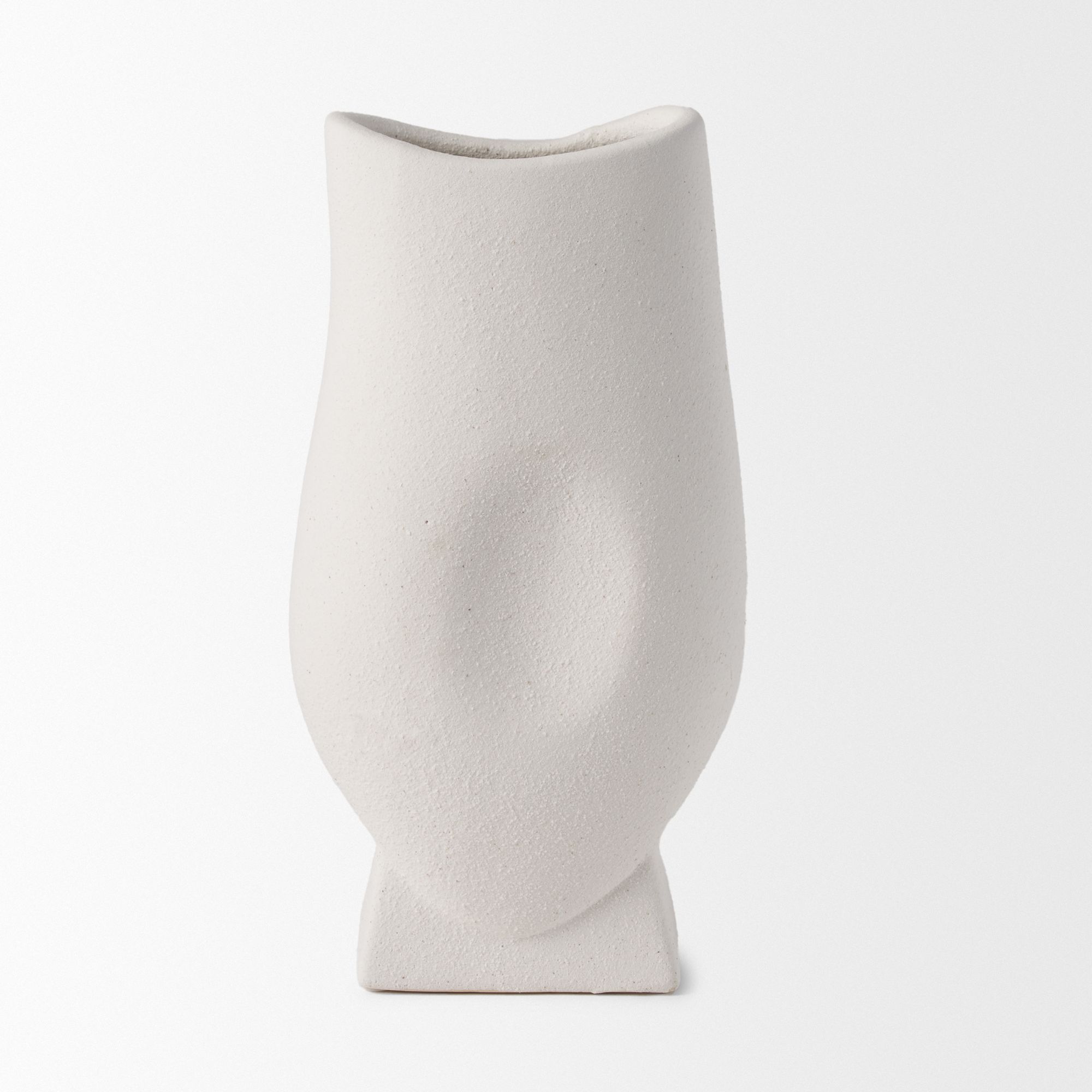 Mercana Darian Tall Textured Ceramic Vase - White